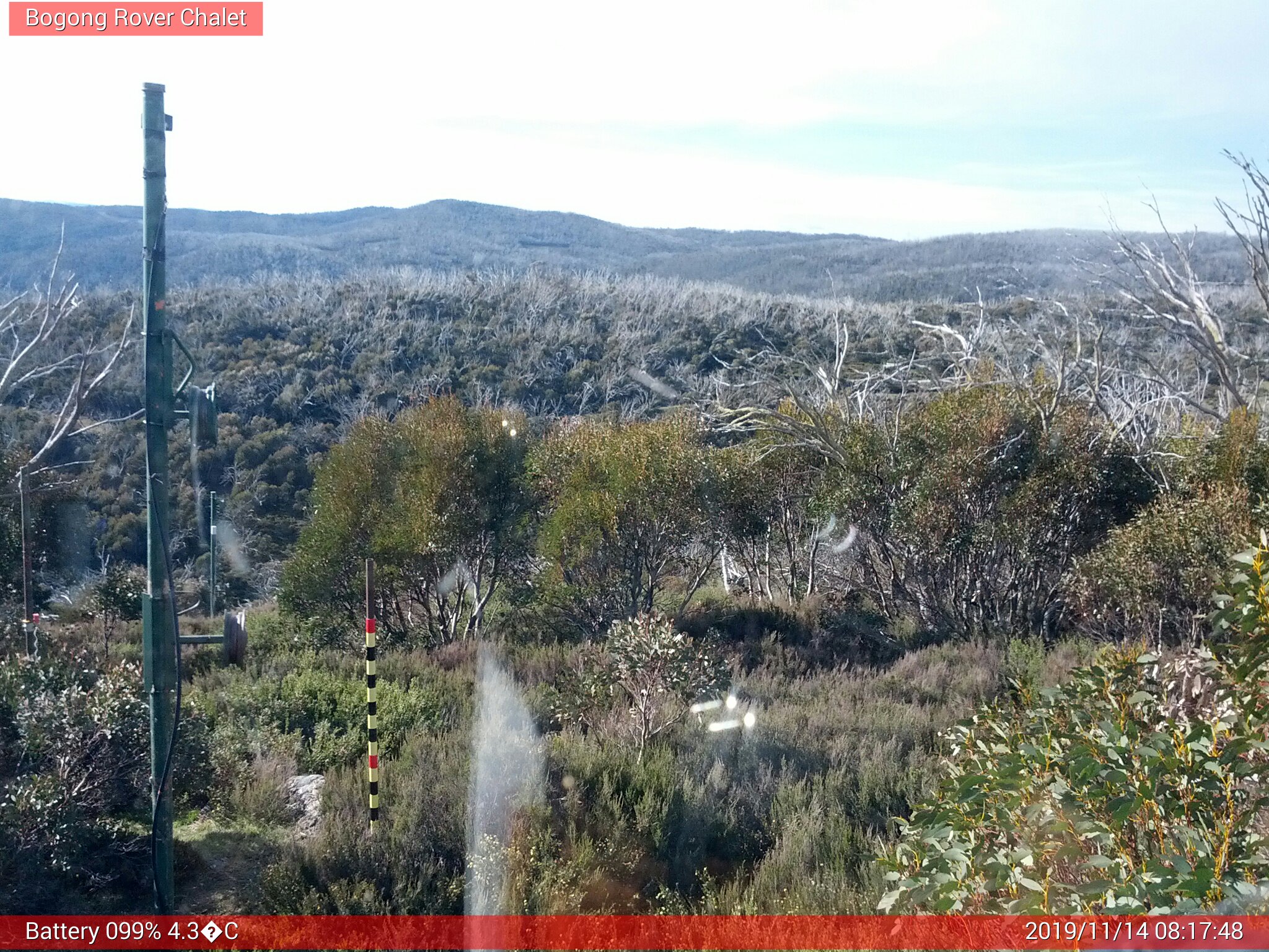 Bogong Web Cam 8:17am Thursday 14th of November 2019