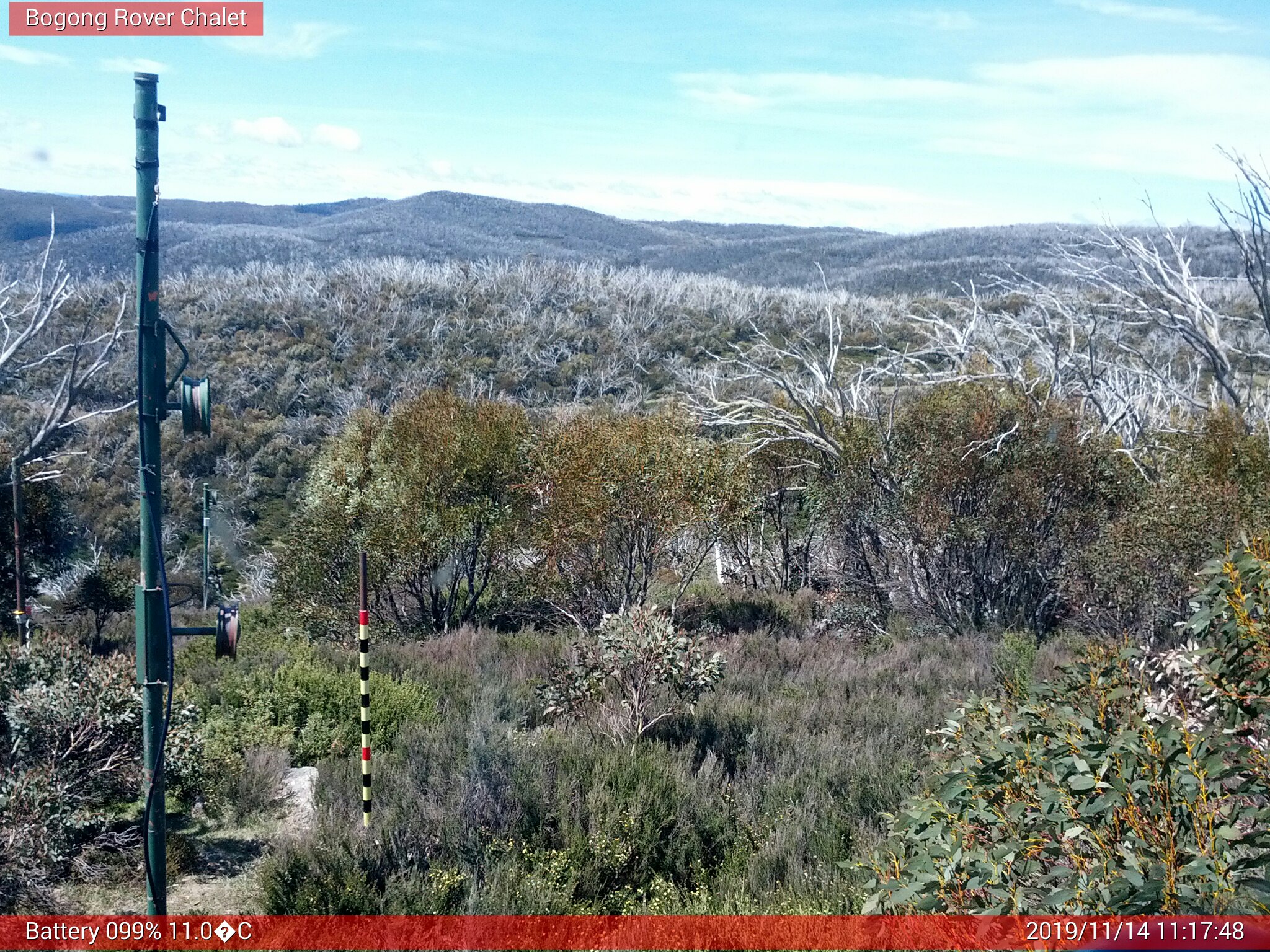 Bogong Web Cam 11:17am Thursday 14th of November 2019