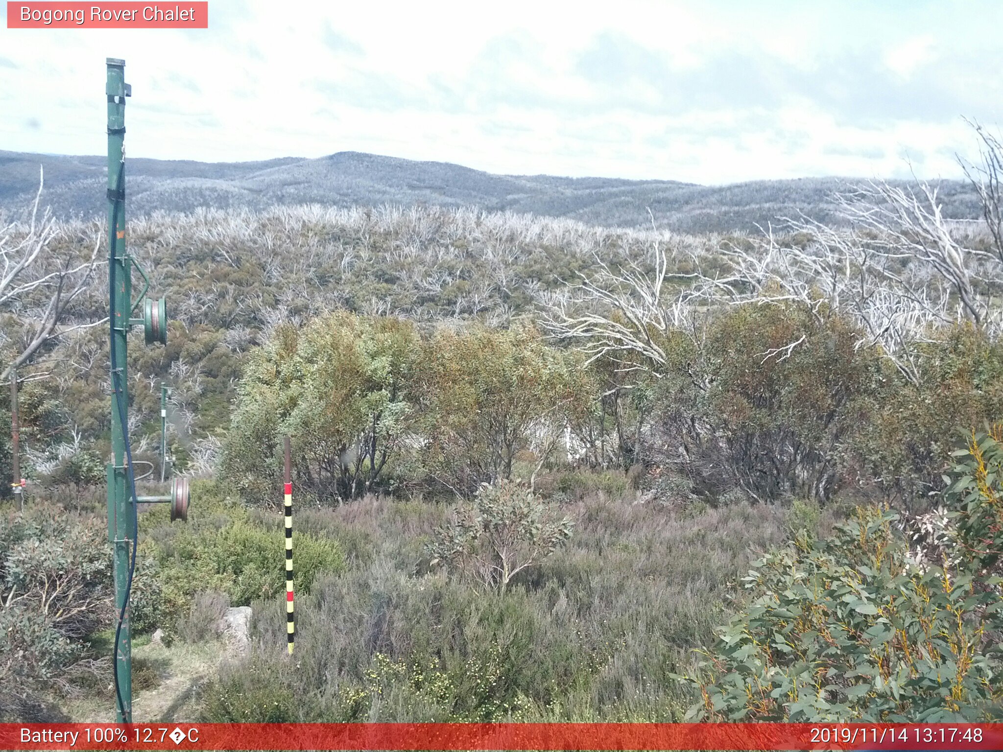 Bogong Web Cam 1:17pm Thursday 14th of November 2019