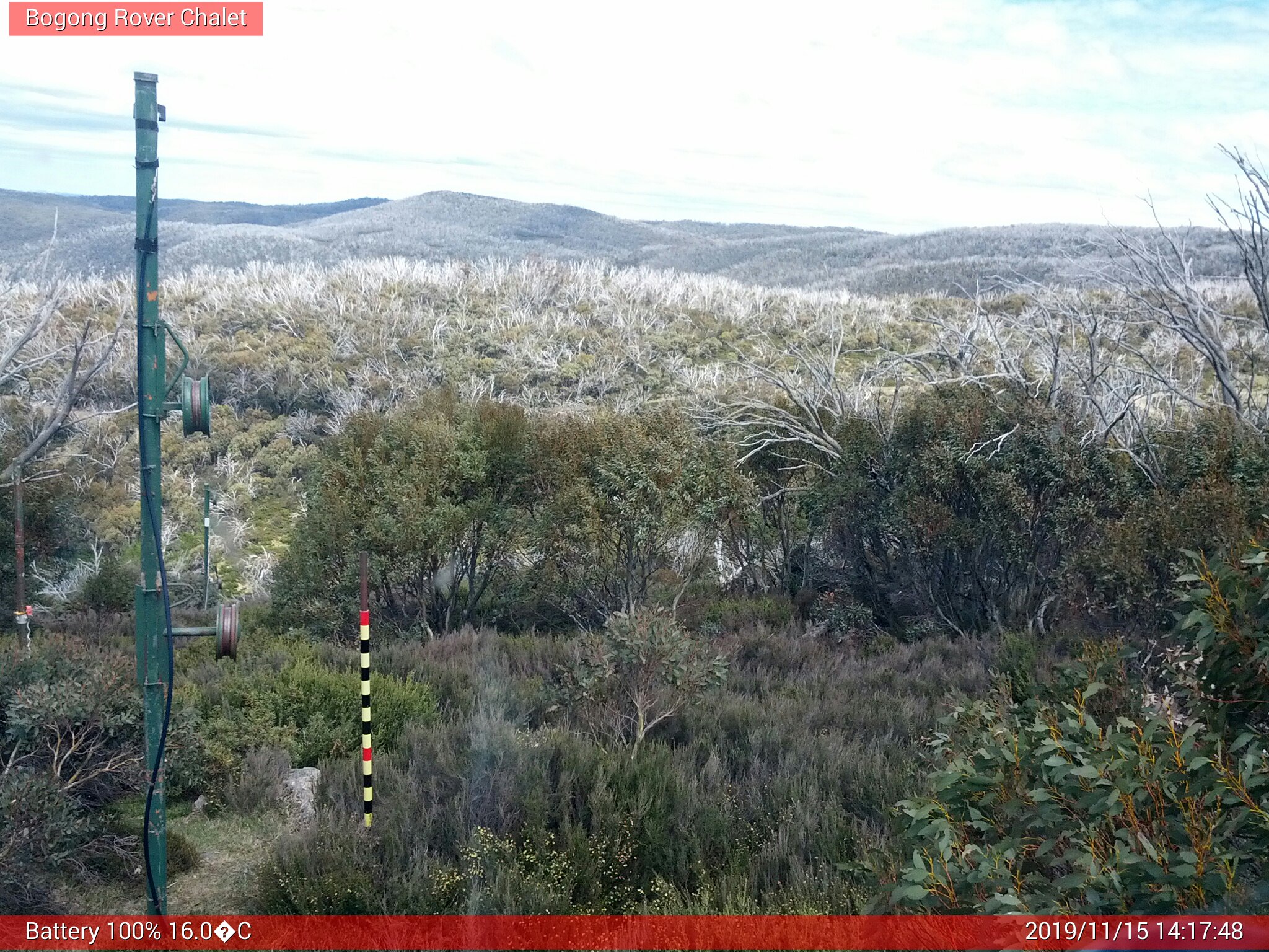 Bogong Web Cam 2:17pm Friday 15th of November 2019