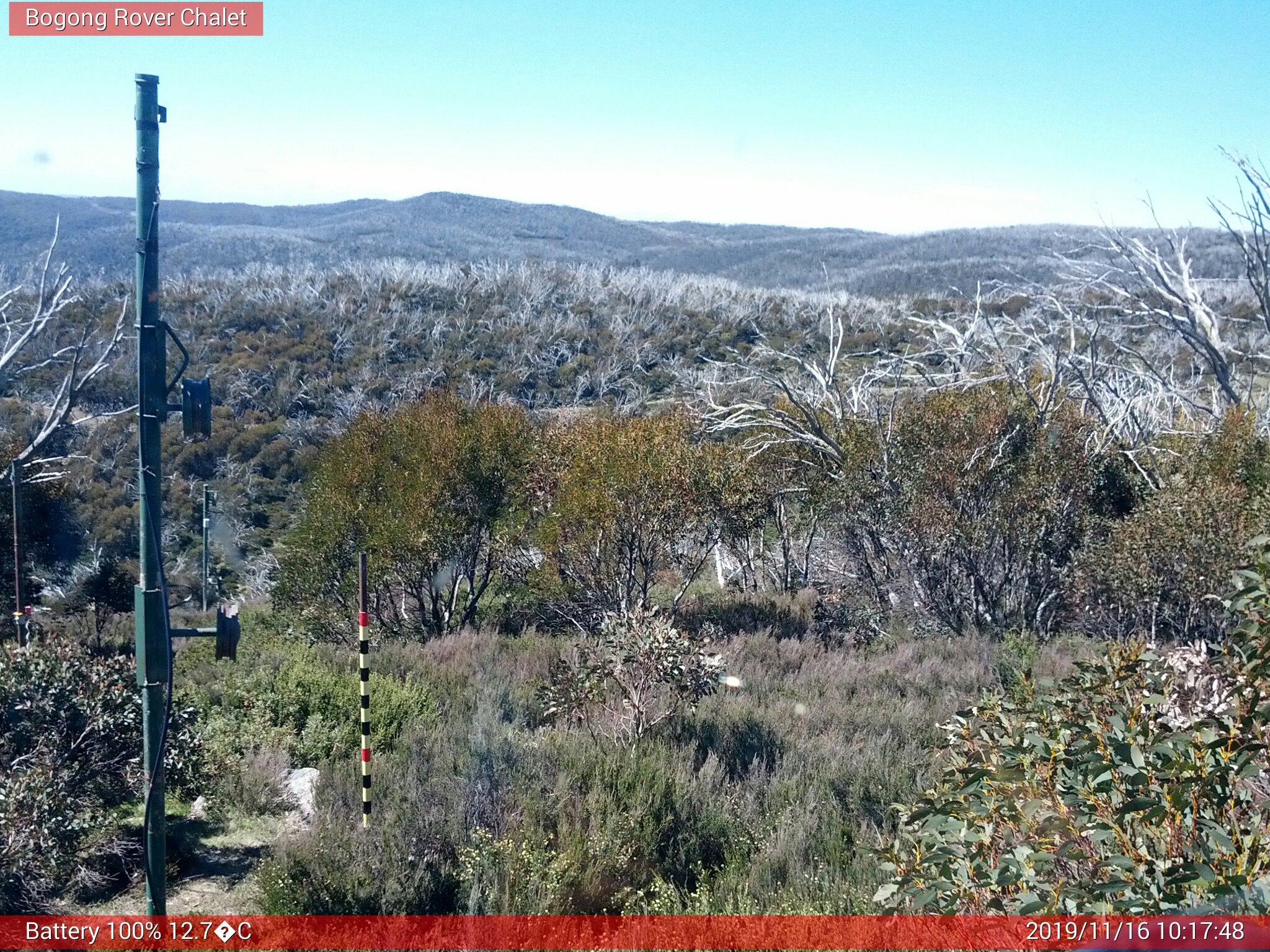 Bogong Web Cam 10:17am Saturday 16th of November 2019