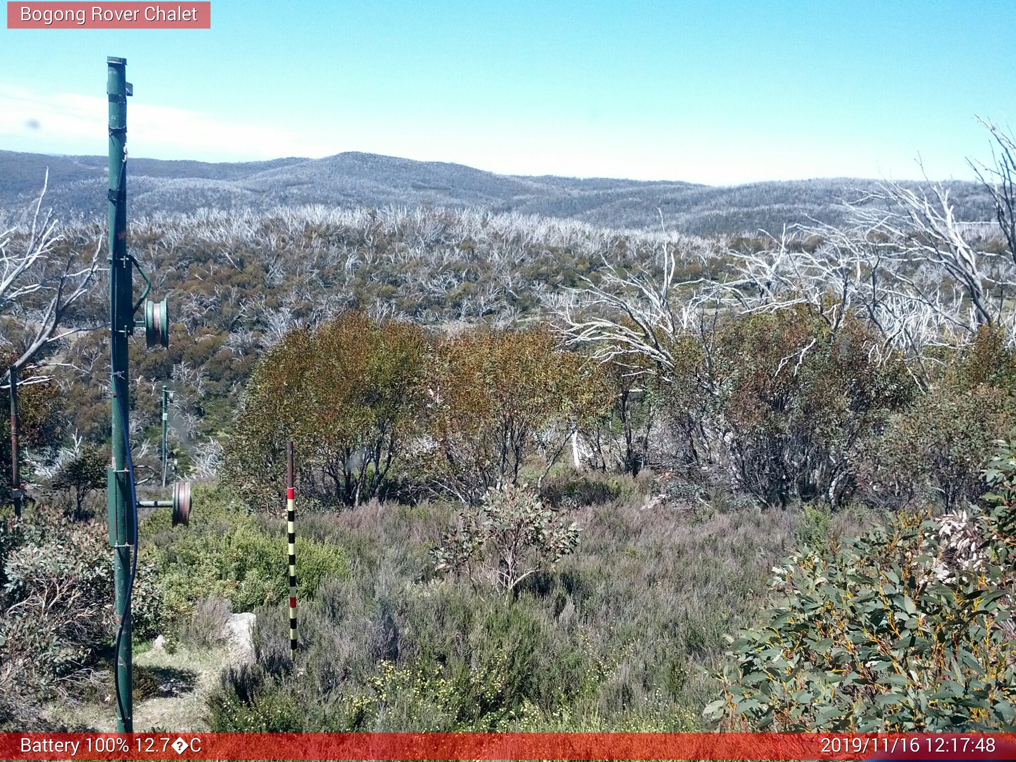 Bogong Web Cam 12:17pm Saturday 16th of November 2019