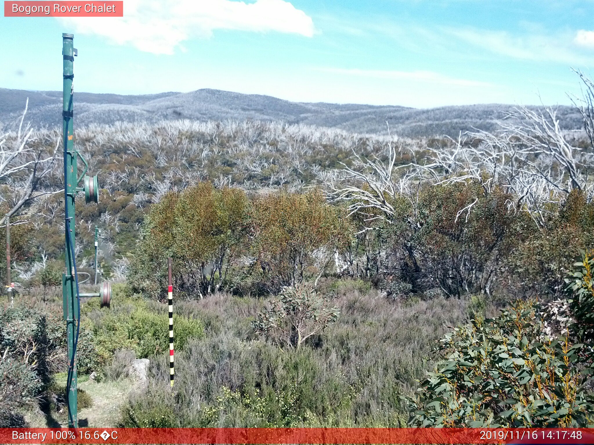 Bogong Web Cam 2:17pm Saturday 16th of November 2019