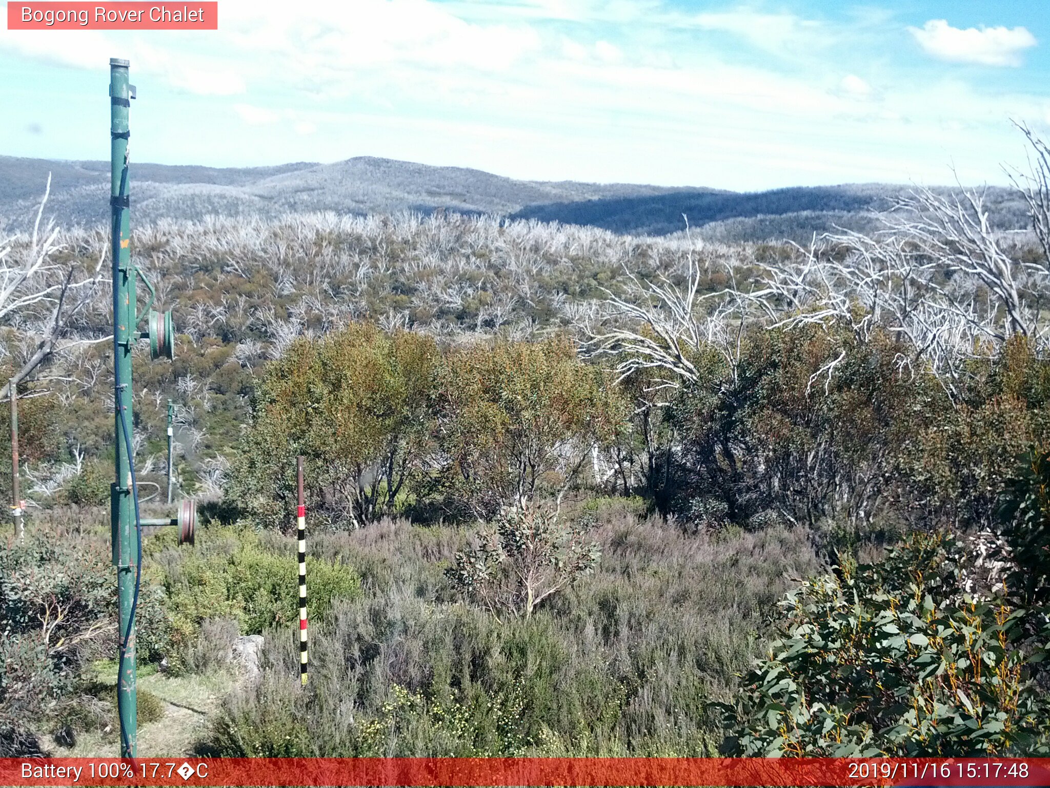 Bogong Web Cam 3:17pm Saturday 16th of November 2019