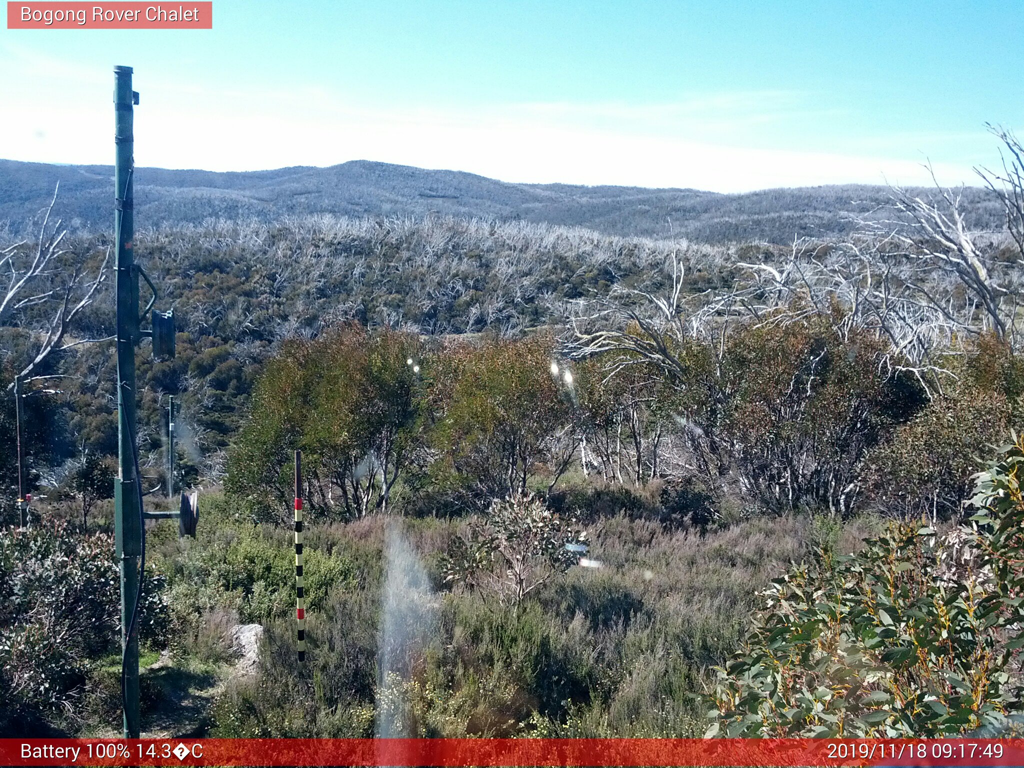 Bogong Web Cam 9:17am Monday 18th of November 2019