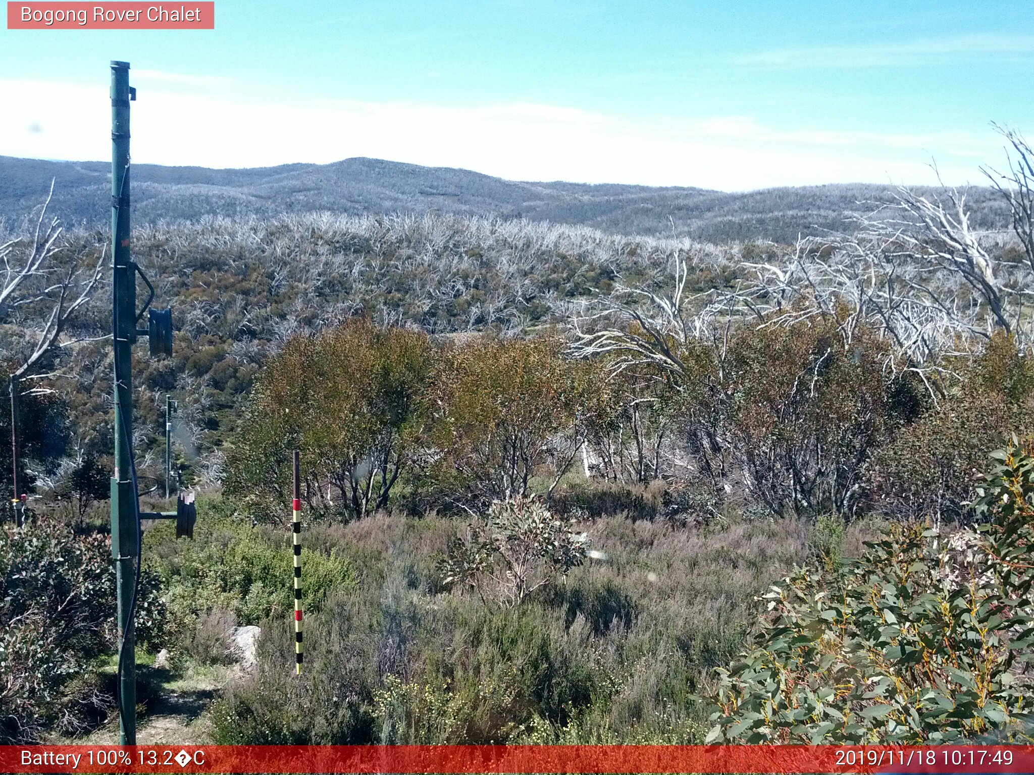 Bogong Web Cam 10:17am Monday 18th of November 2019