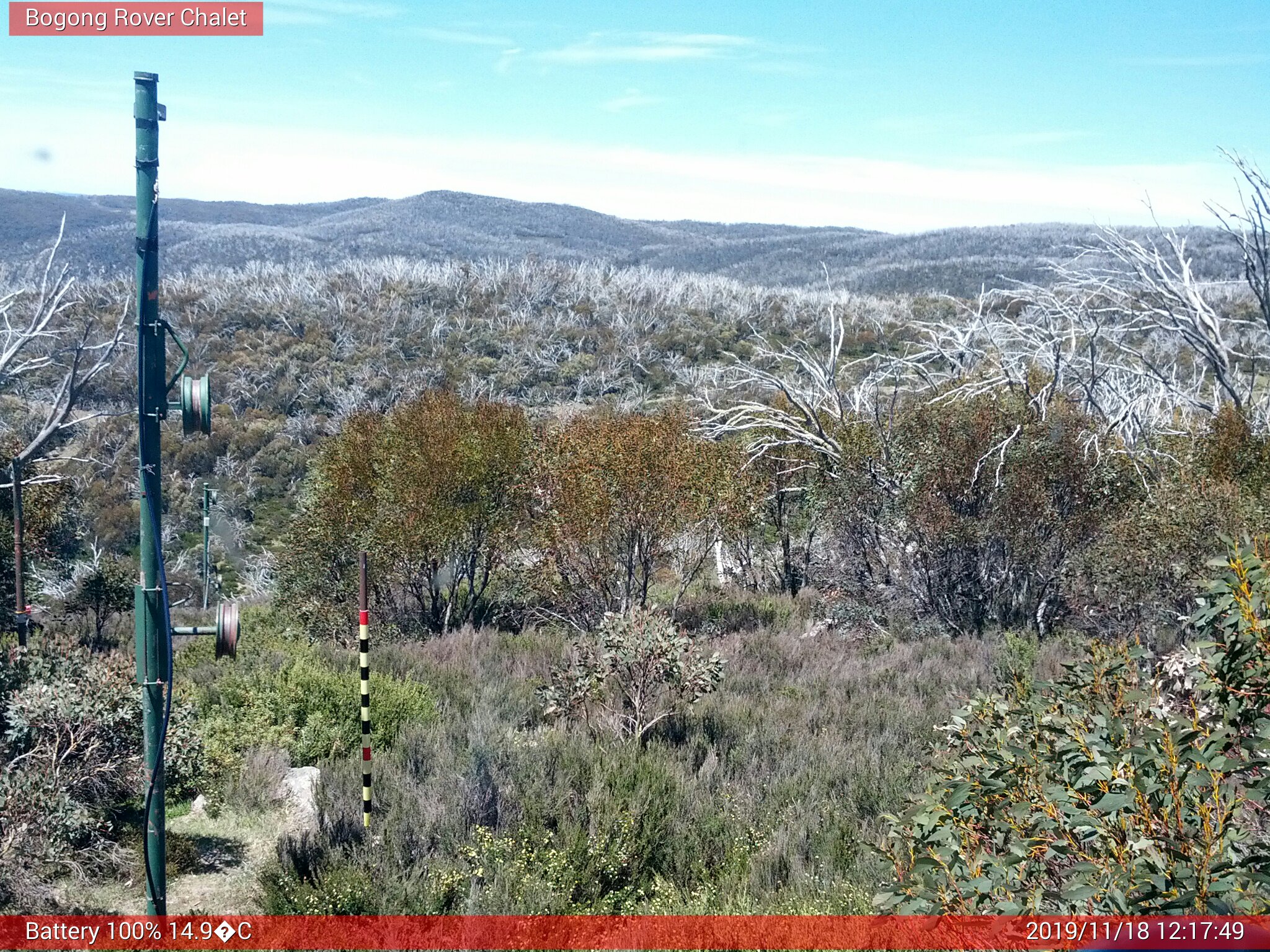 Bogong Web Cam 12:17pm Monday 18th of November 2019