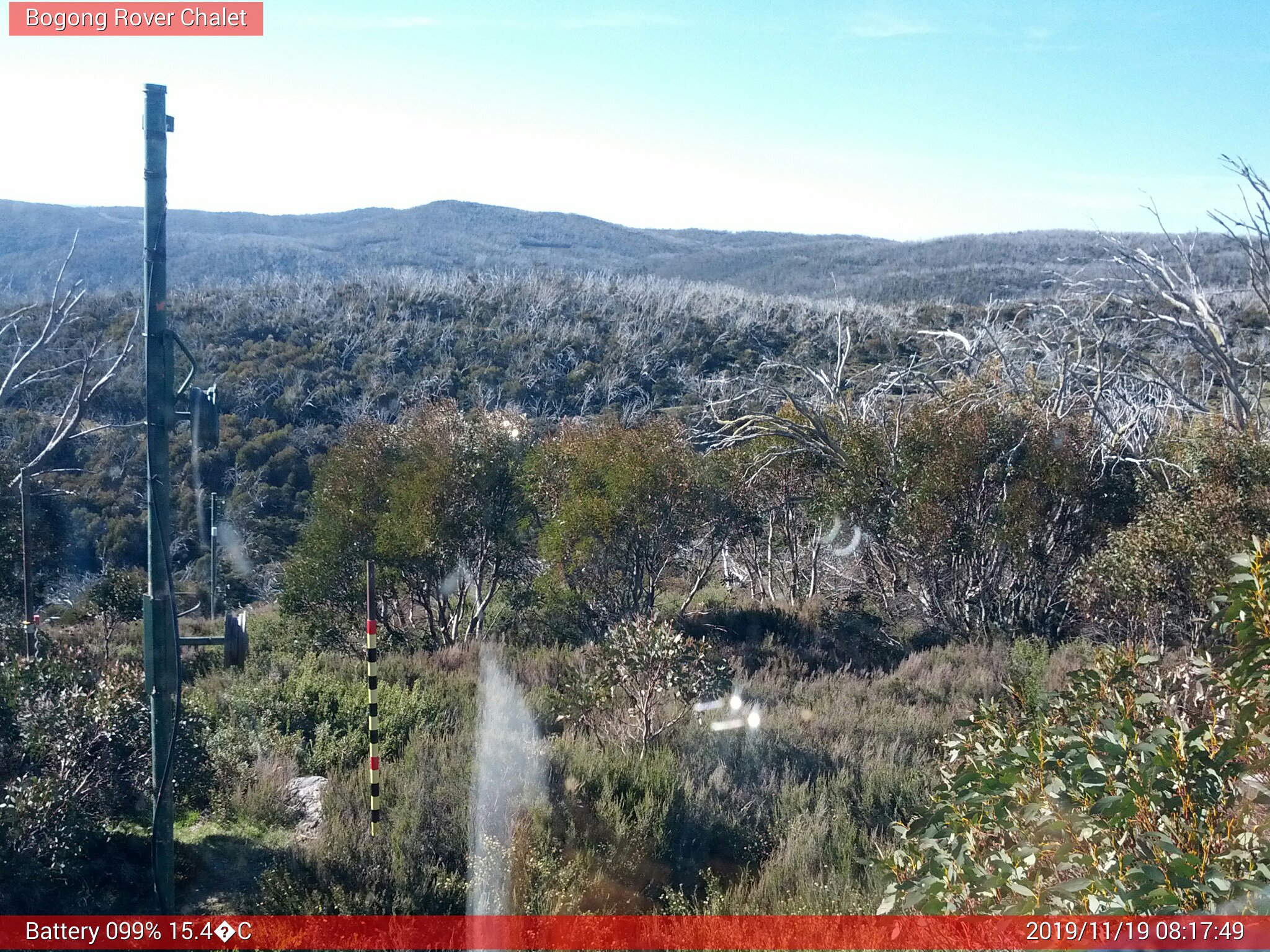 Bogong Web Cam 8:17am Tuesday 19th of November 2019