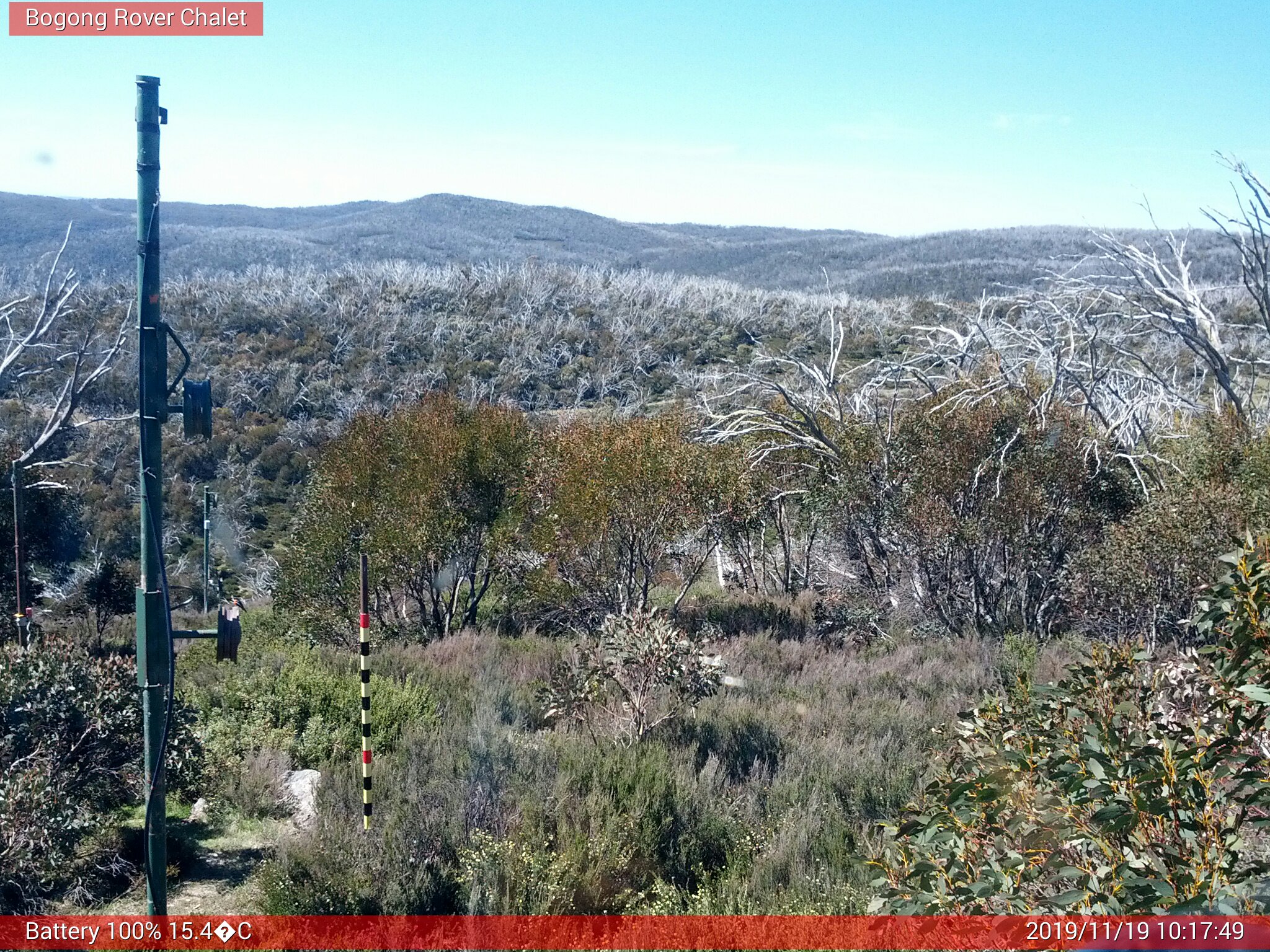 Bogong Web Cam 10:17am Tuesday 19th of November 2019