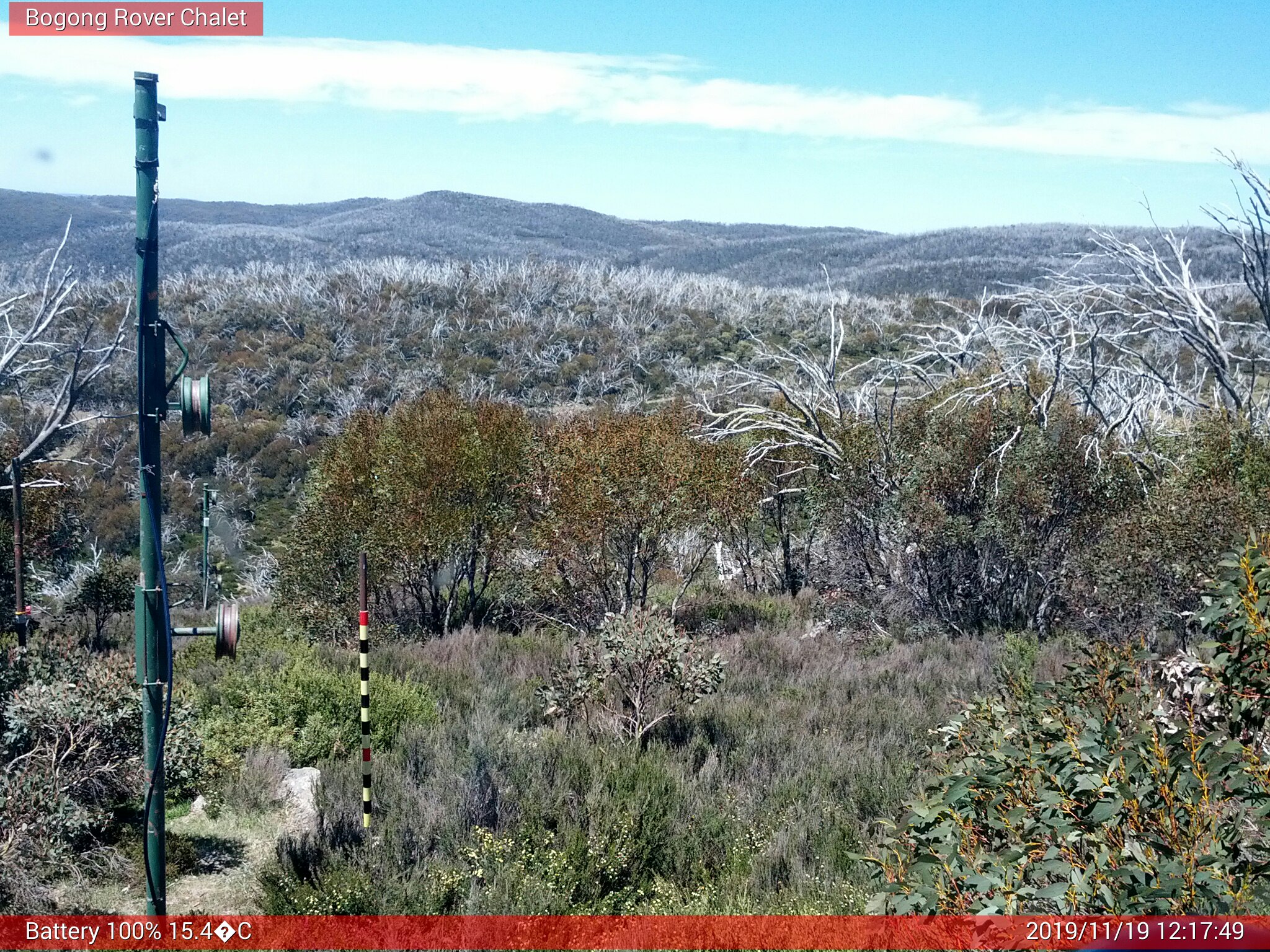 Bogong Web Cam 12:17pm Tuesday 19th of November 2019