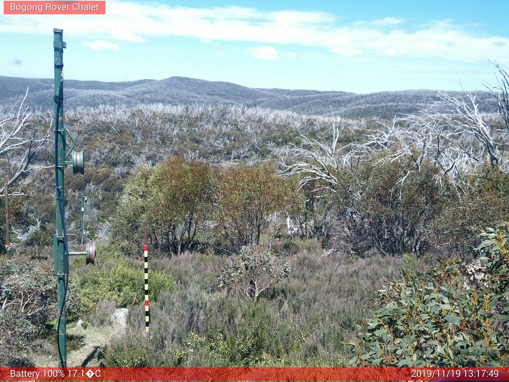 Bogong Web Cam 1:17pm Tuesday 19th of November 2019