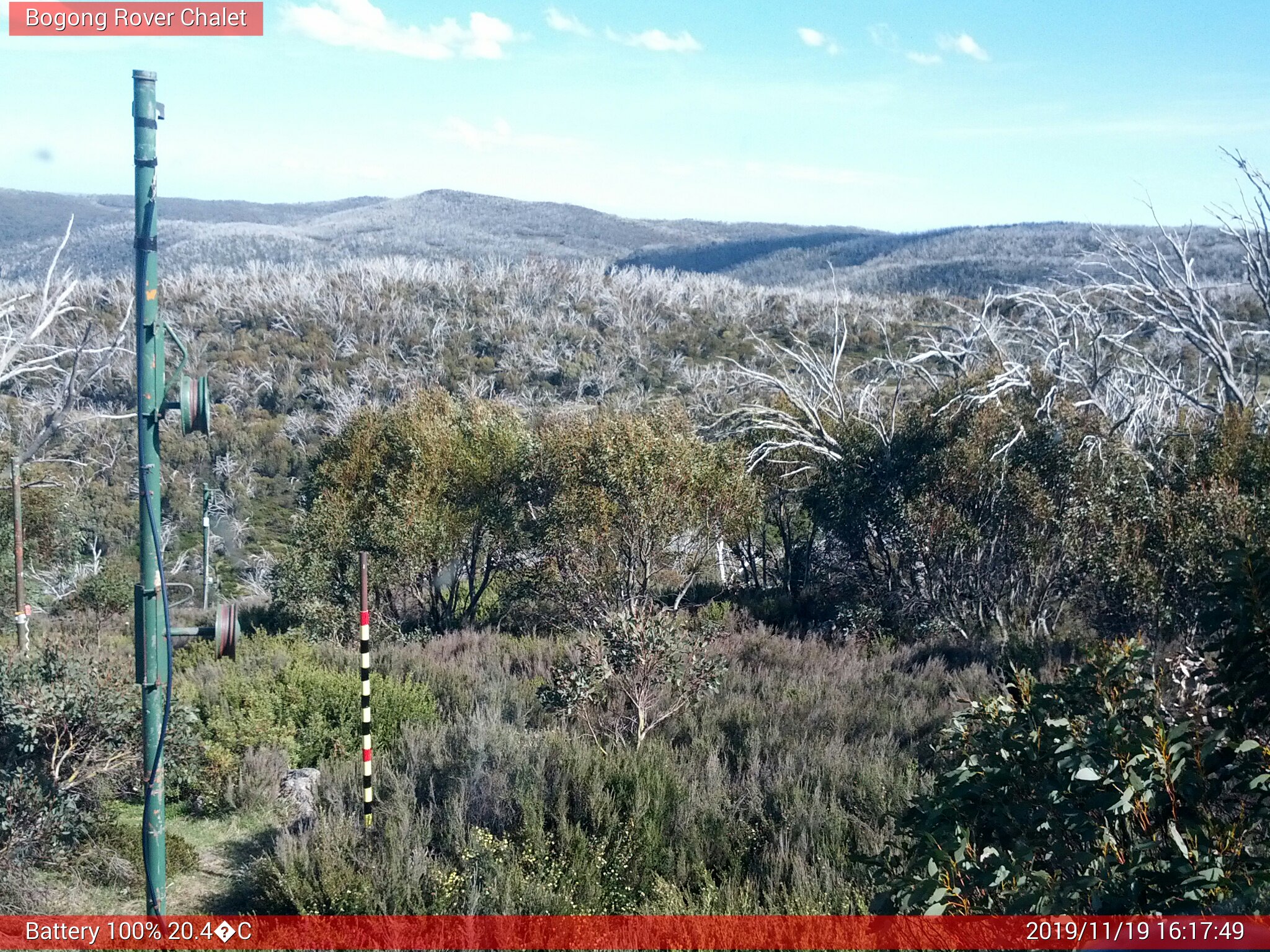 Bogong Web Cam 4:17pm Tuesday 19th of November 2019