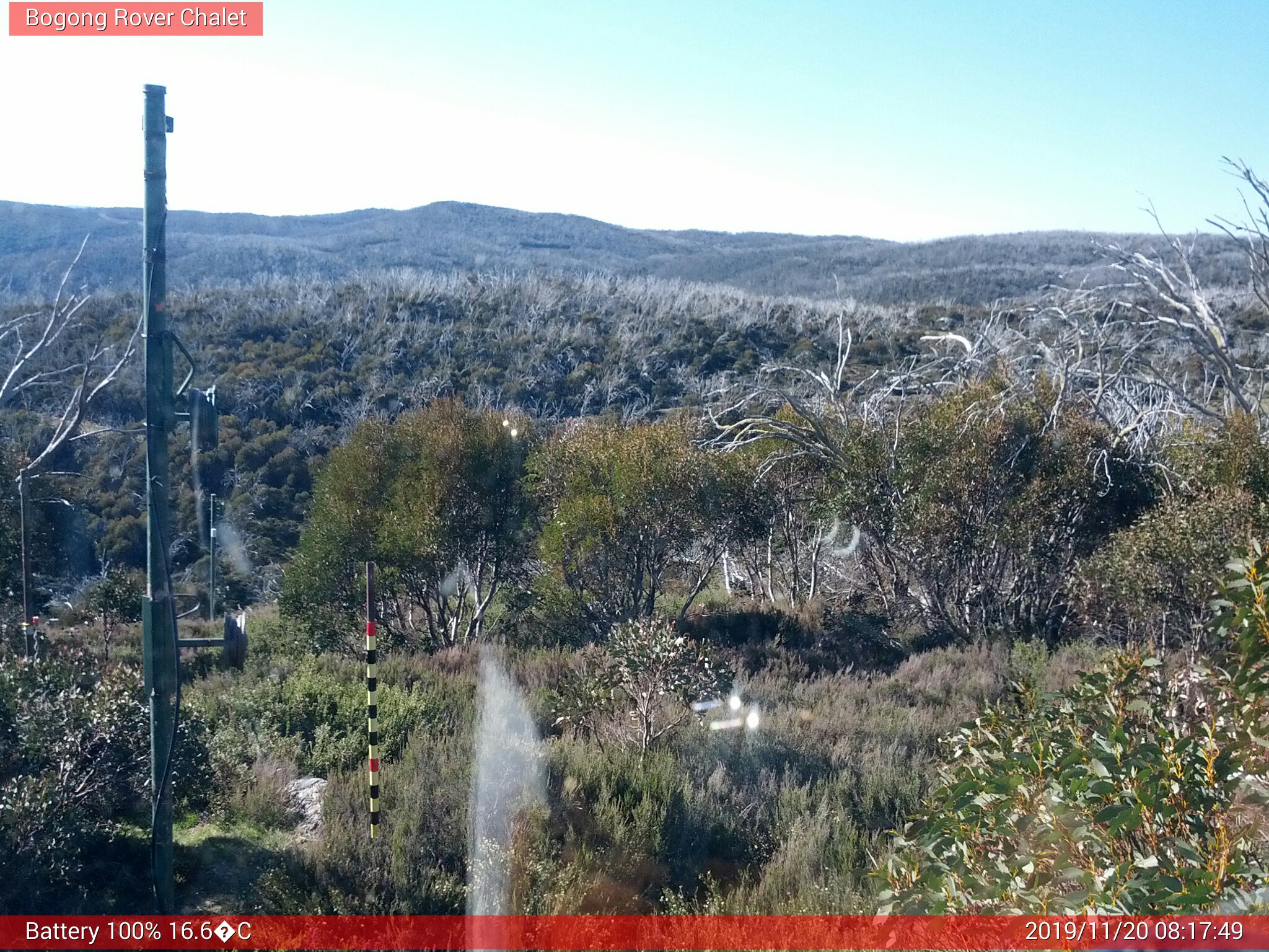 Bogong Web Cam 8:17am Wednesday 20th of November 2019