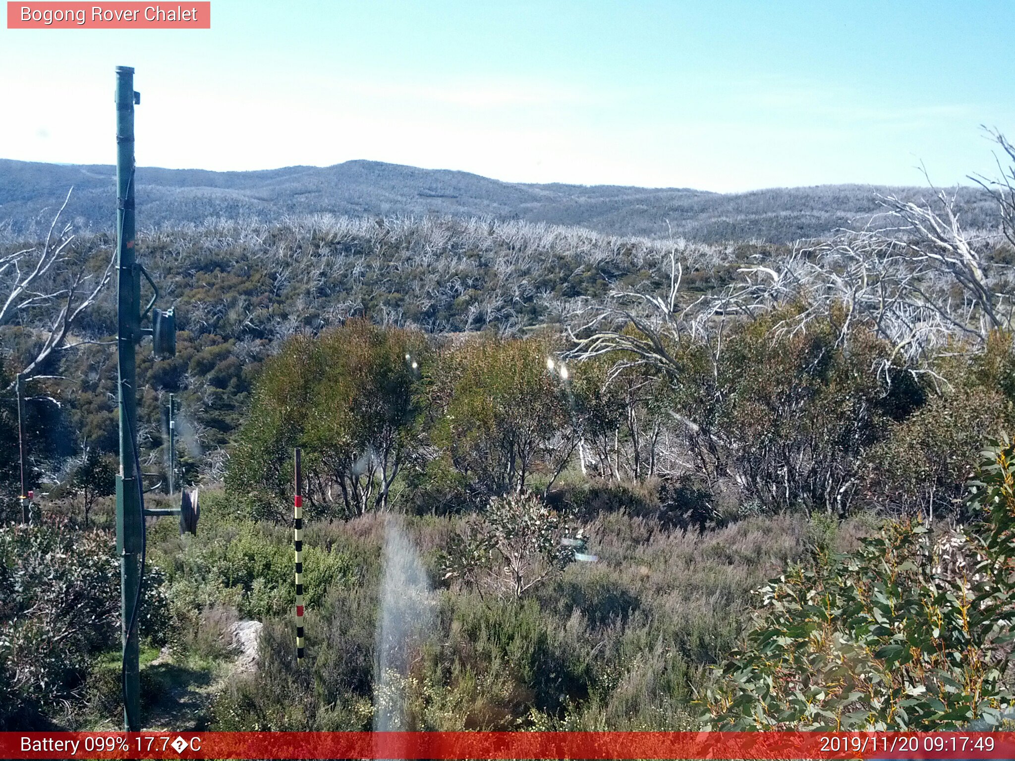 Bogong Web Cam 9:17am Wednesday 20th of November 2019