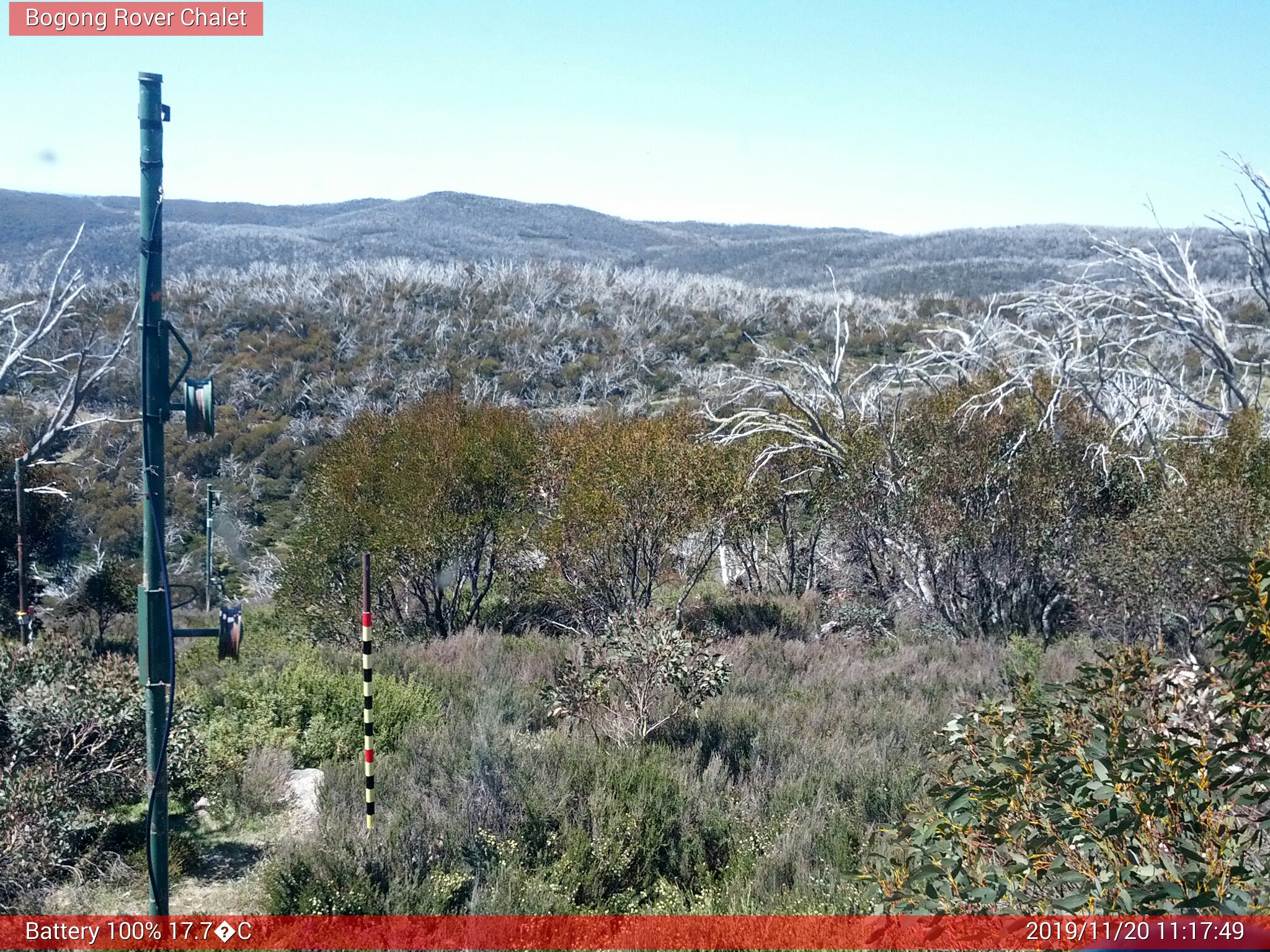 Bogong Web Cam 11:17am Wednesday 20th of November 2019