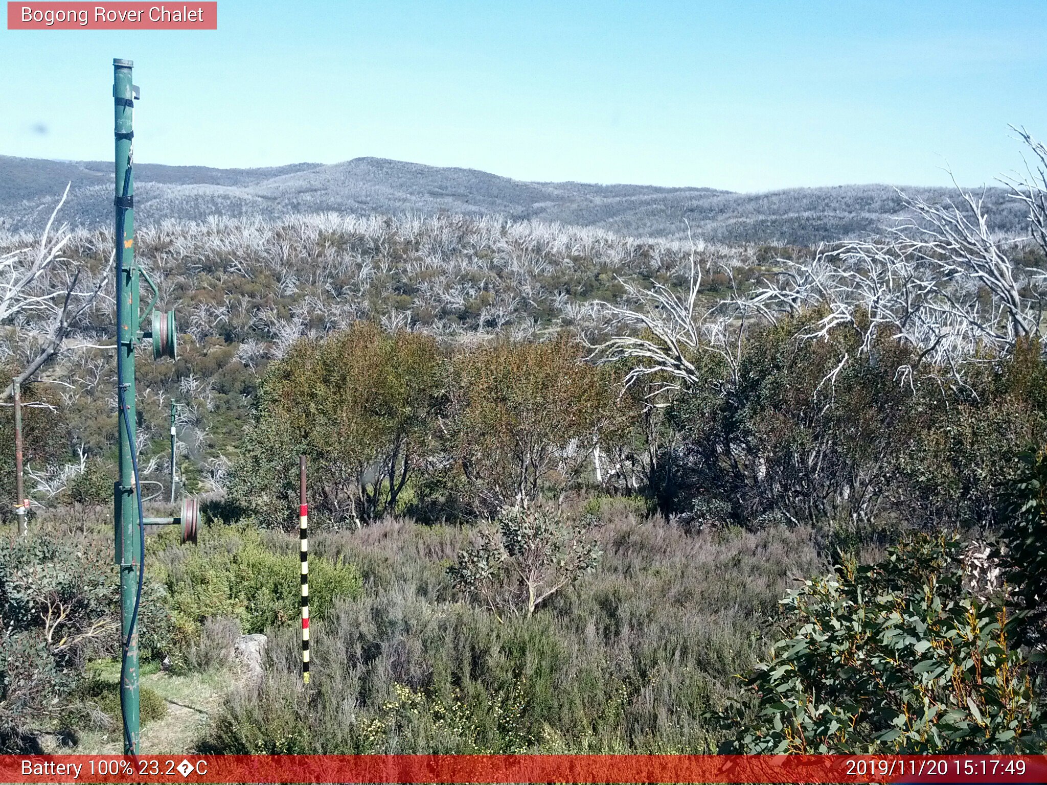 Bogong Web Cam 3:17pm Wednesday 20th of November 2019