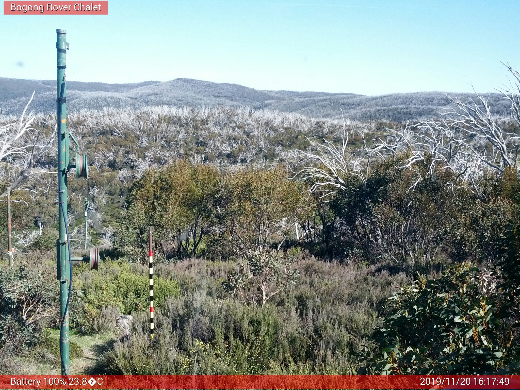 Bogong Web Cam 4:17pm Wednesday 20th of November 2019