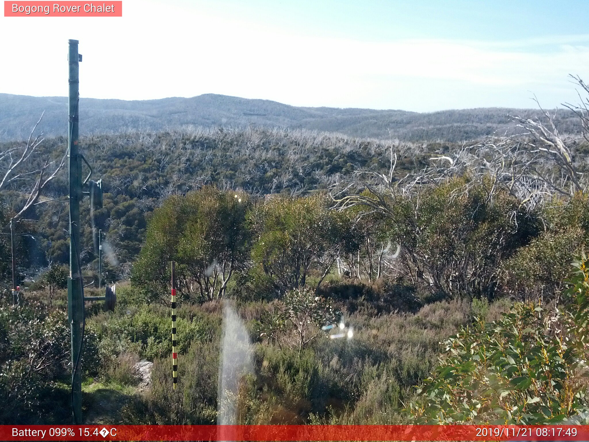 Bogong Web Cam 8:17am Thursday 21st of November 2019