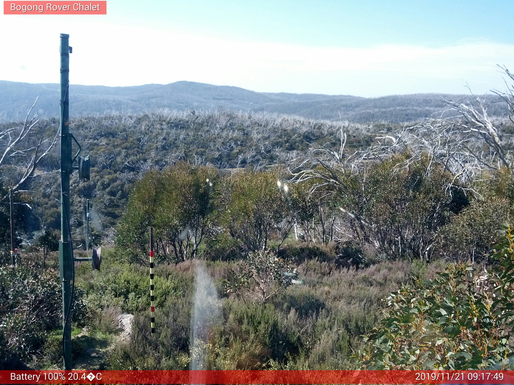 Bogong Web Cam 9:17am Thursday 21st of November 2019