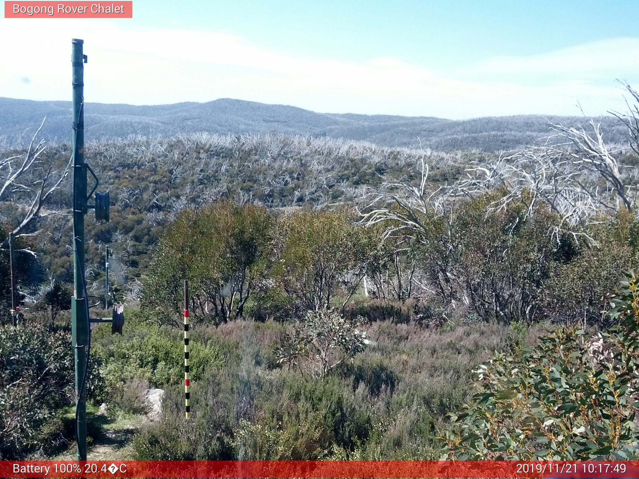 Bogong Web Cam 10:17am Thursday 21st of November 2019