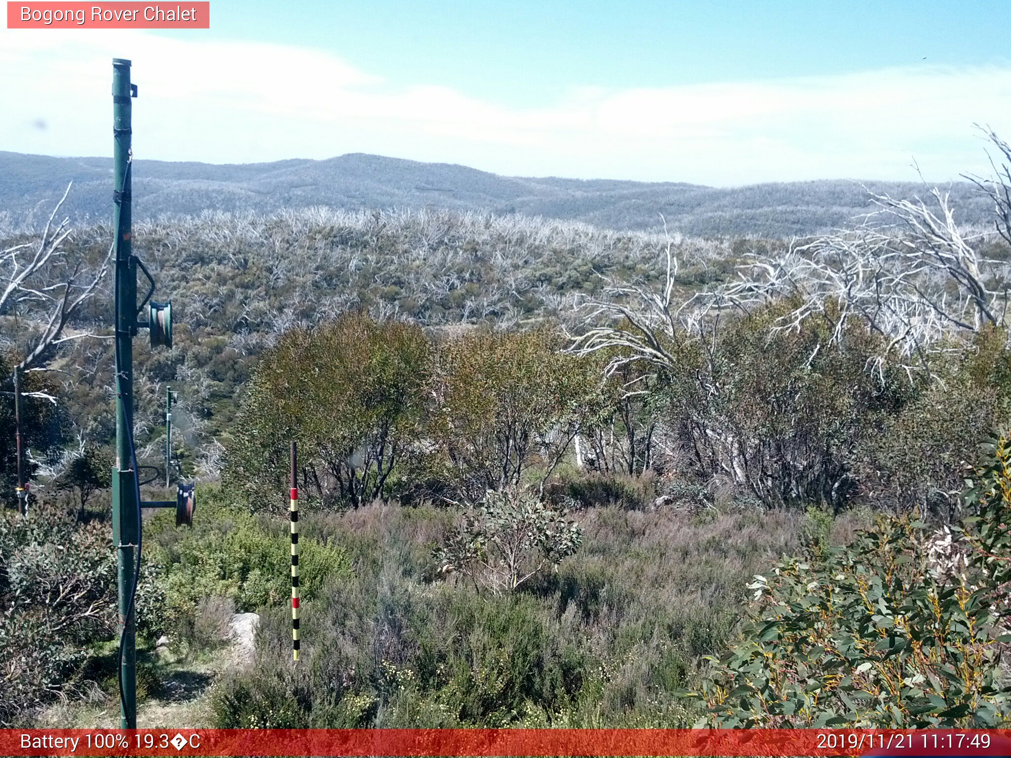 Bogong Web Cam 11:17am Thursday 21st of November 2019