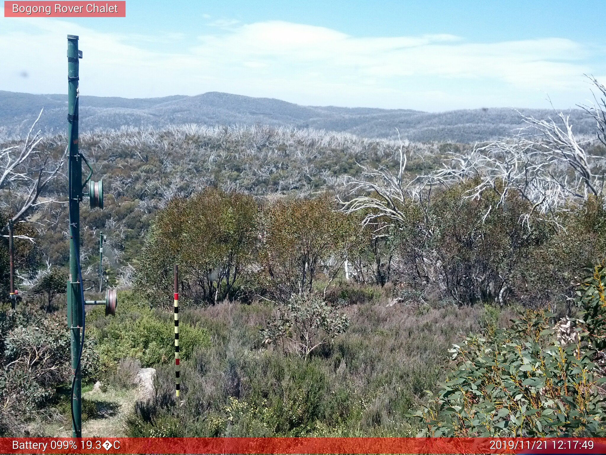 Bogong Web Cam 12:17pm Thursday 21st of November 2019