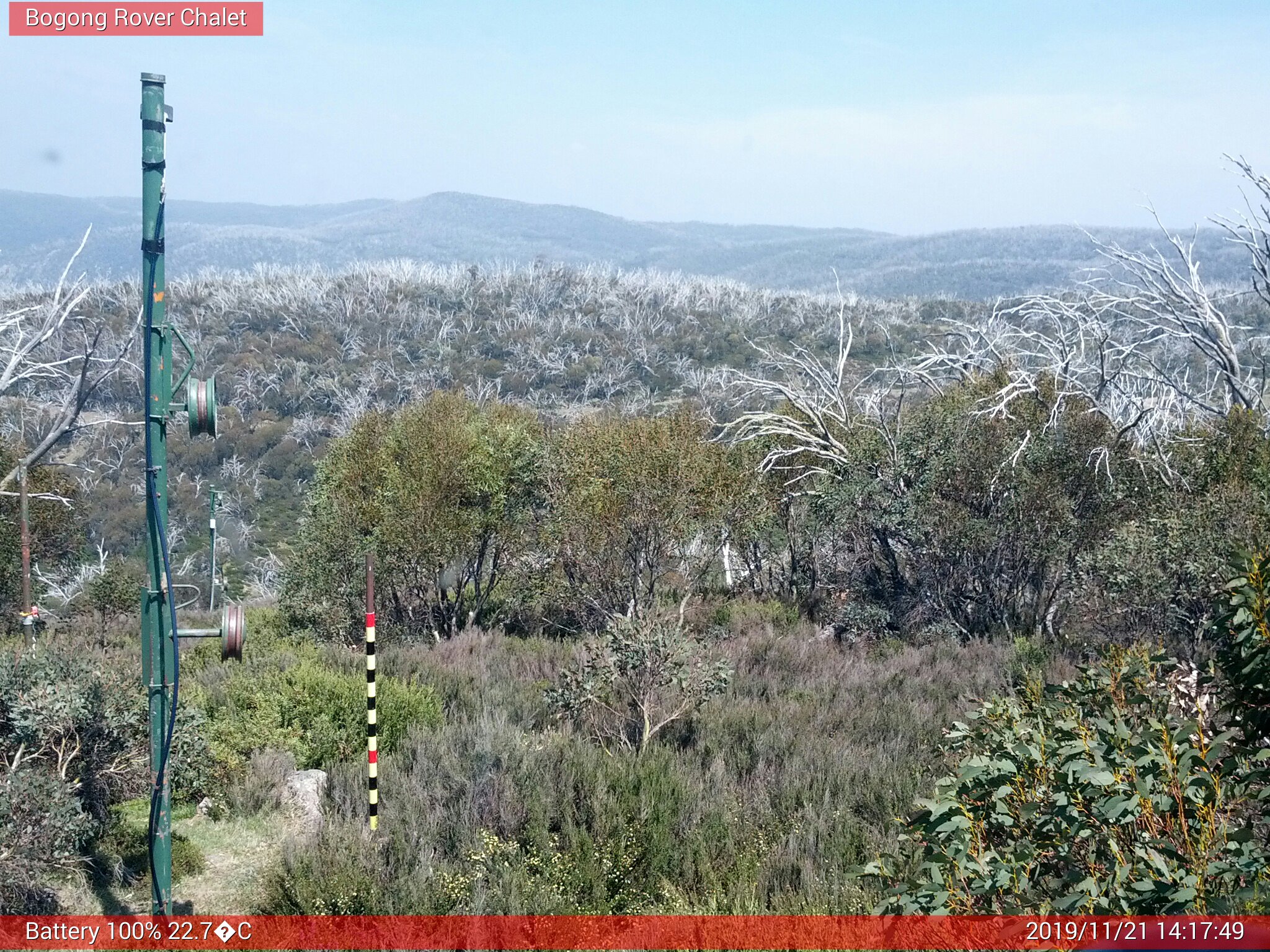 Bogong Web Cam 2:17pm Thursday 21st of November 2019