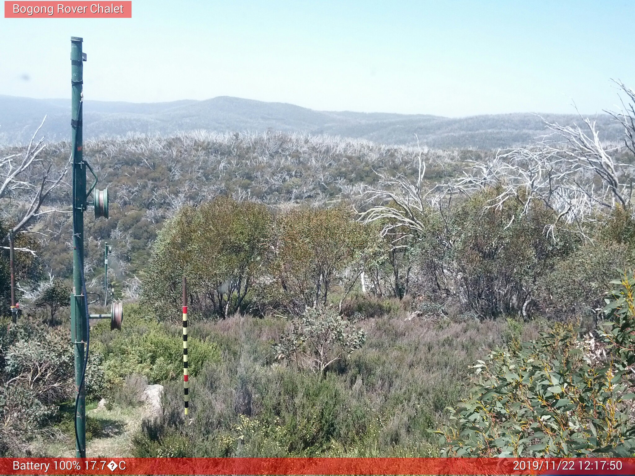 Bogong Web Cam 12:17pm Friday 22nd of November 2019