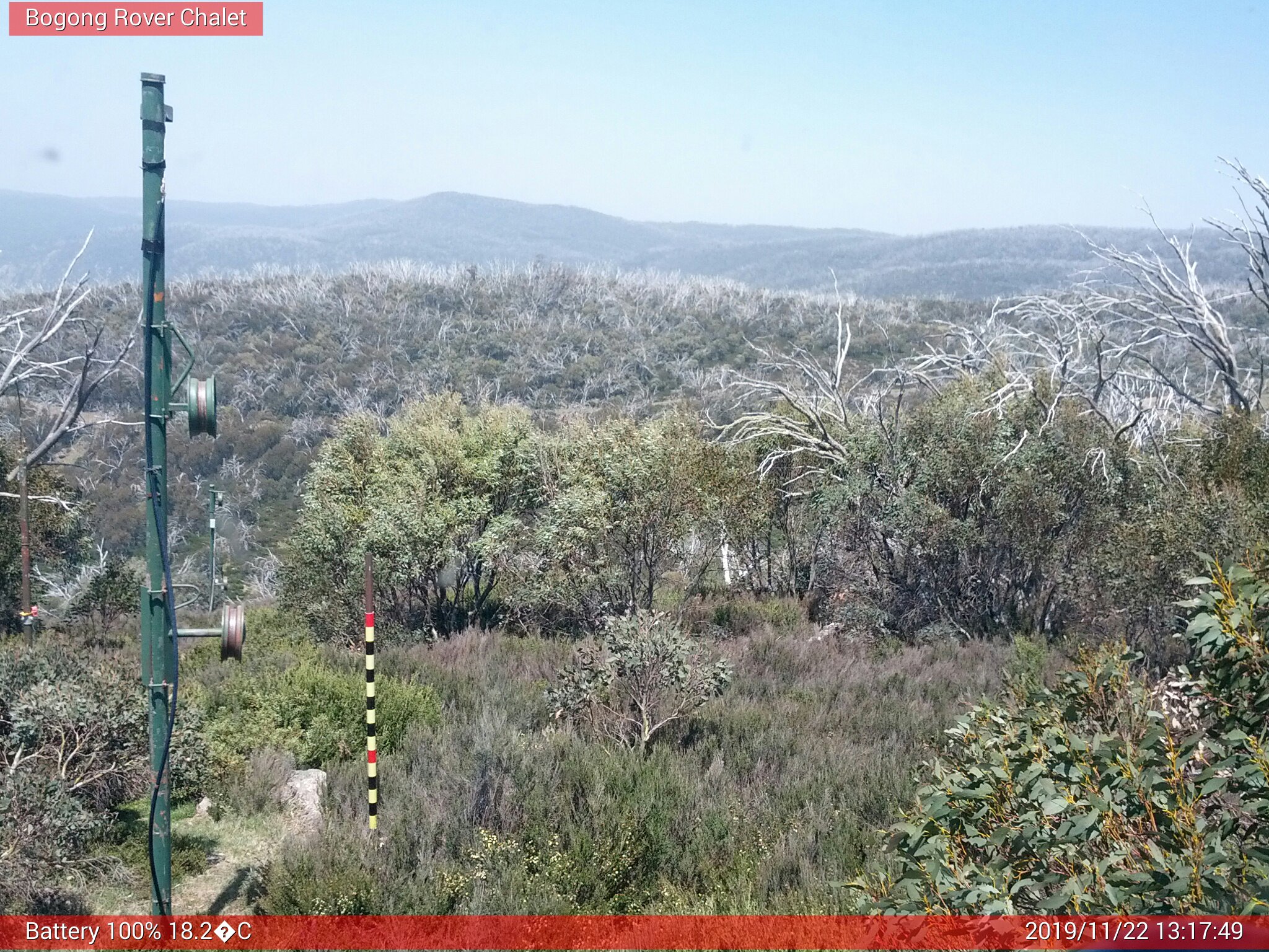 Bogong Web Cam 1:17pm Friday 22nd of November 2019