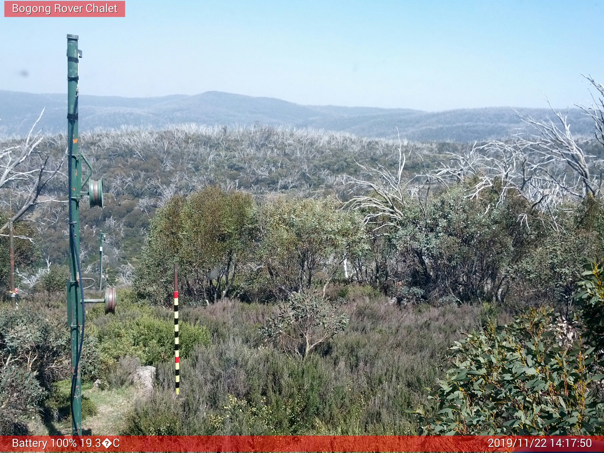 Bogong Web Cam 2:17pm Friday 22nd of November 2019