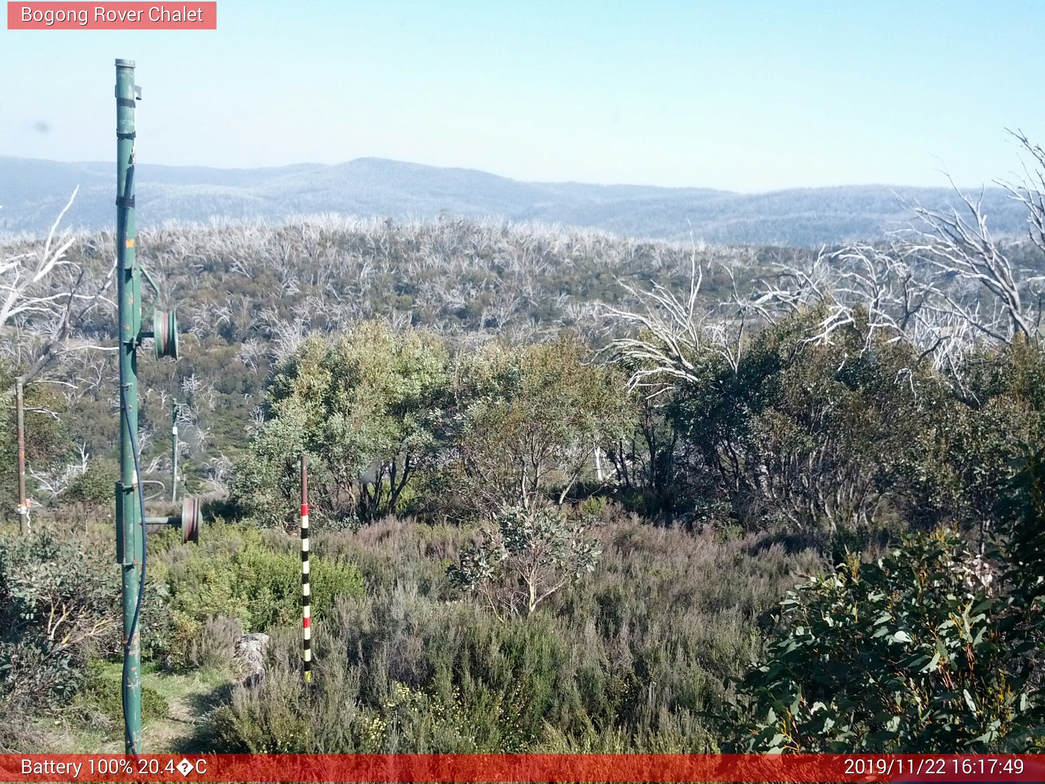 Bogong Web Cam 4:17pm Friday 22nd of November 2019