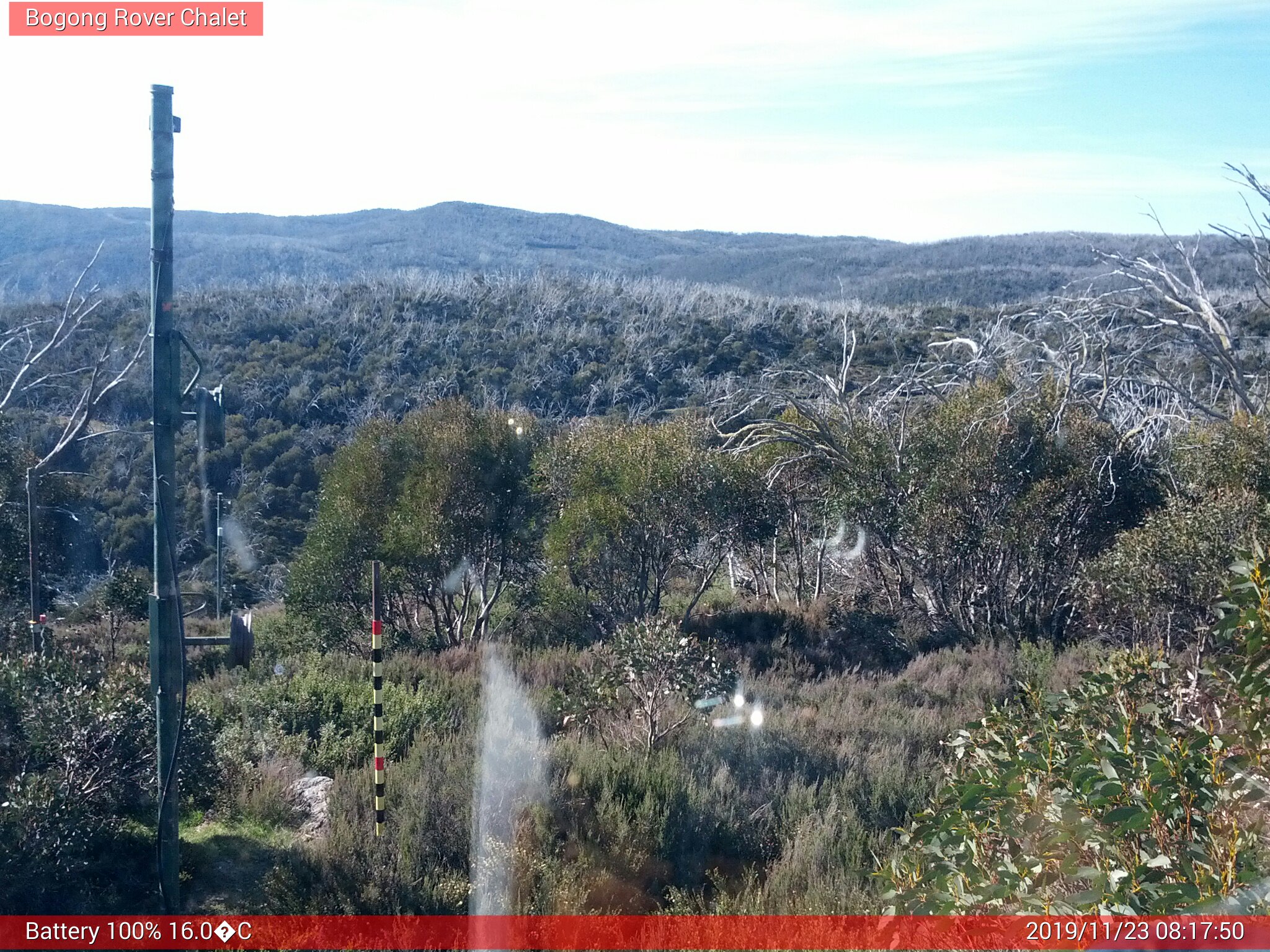 Bogong Web Cam 8:17am Saturday 23rd of November 2019