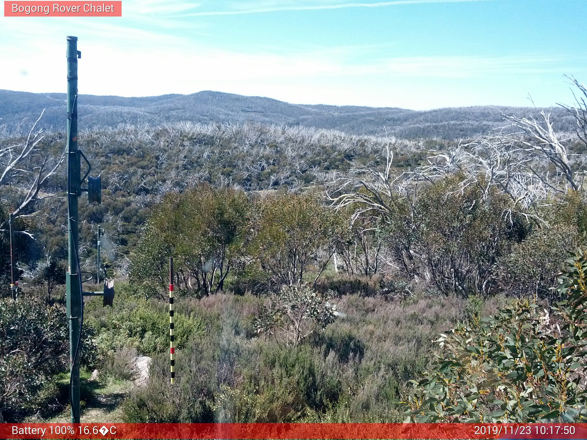 Bogong Web Cam 10:17am Saturday 23rd of November 2019