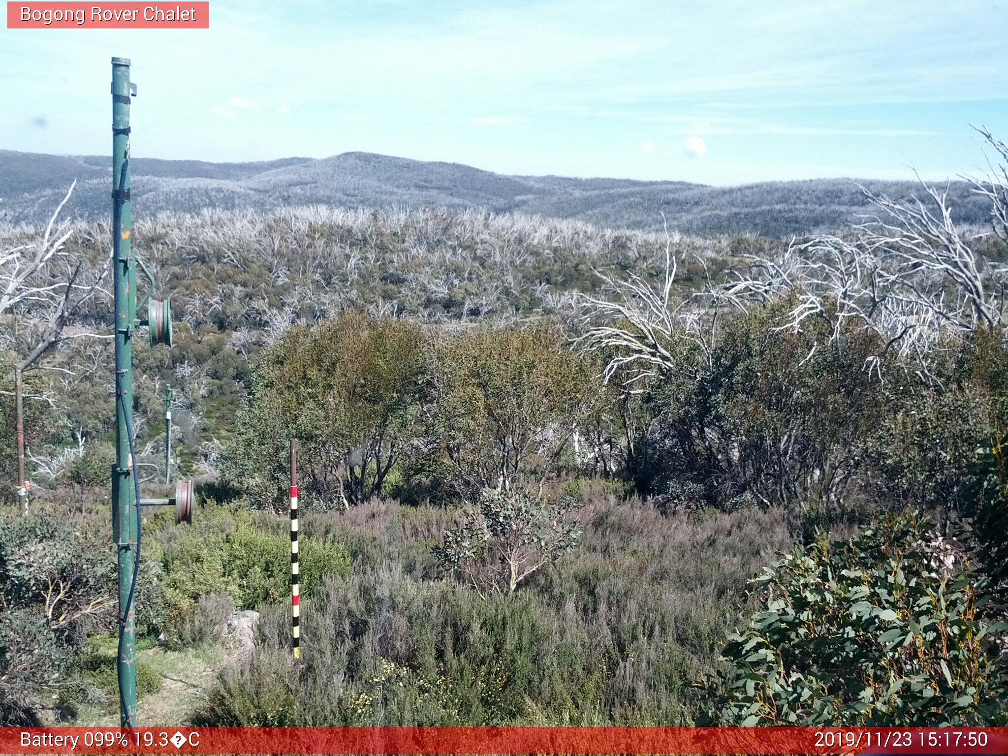 Bogong Web Cam 3:17pm Saturday 23rd of November 2019