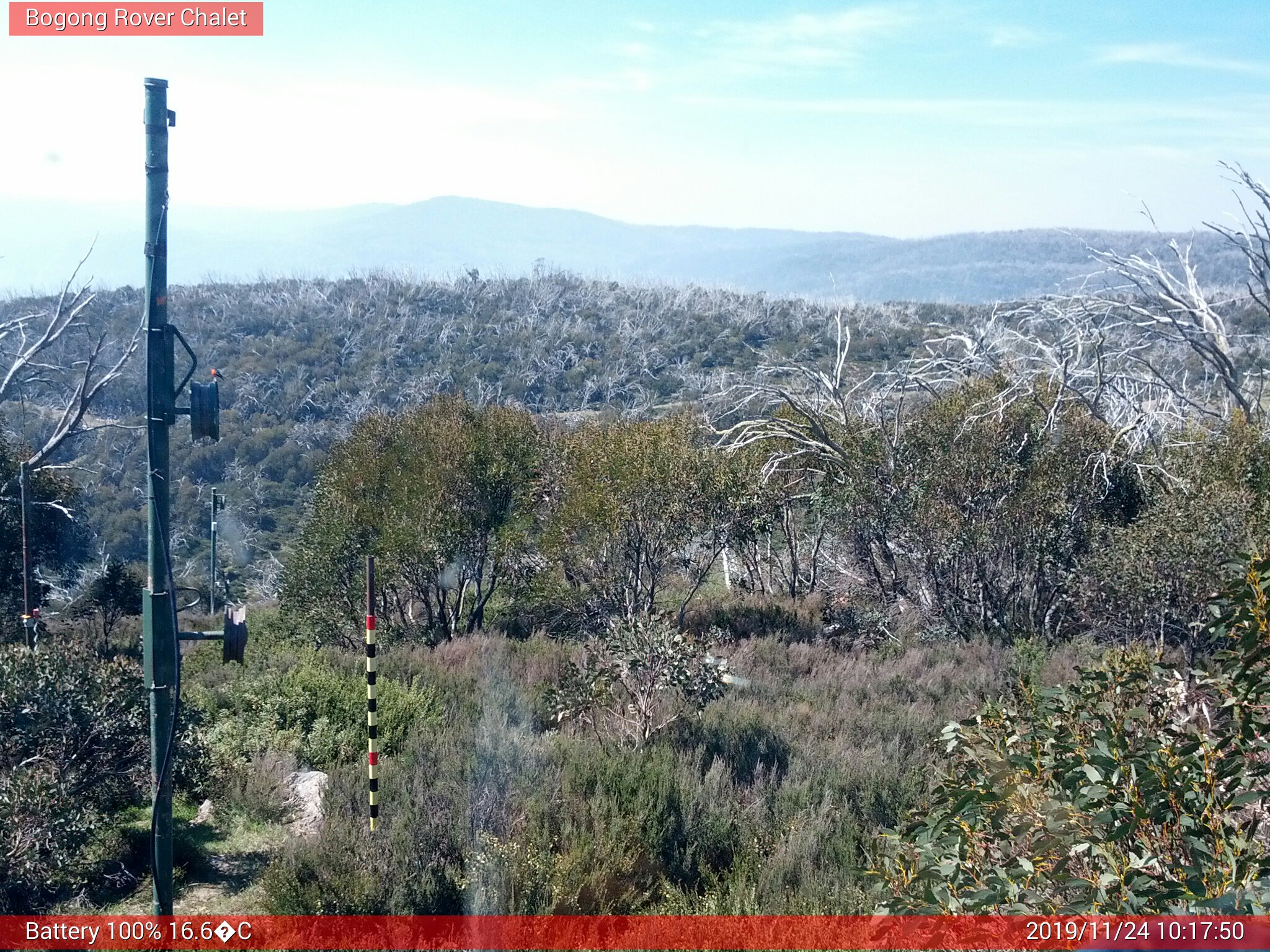 Bogong Web Cam 10:17am Sunday 24th of November 2019