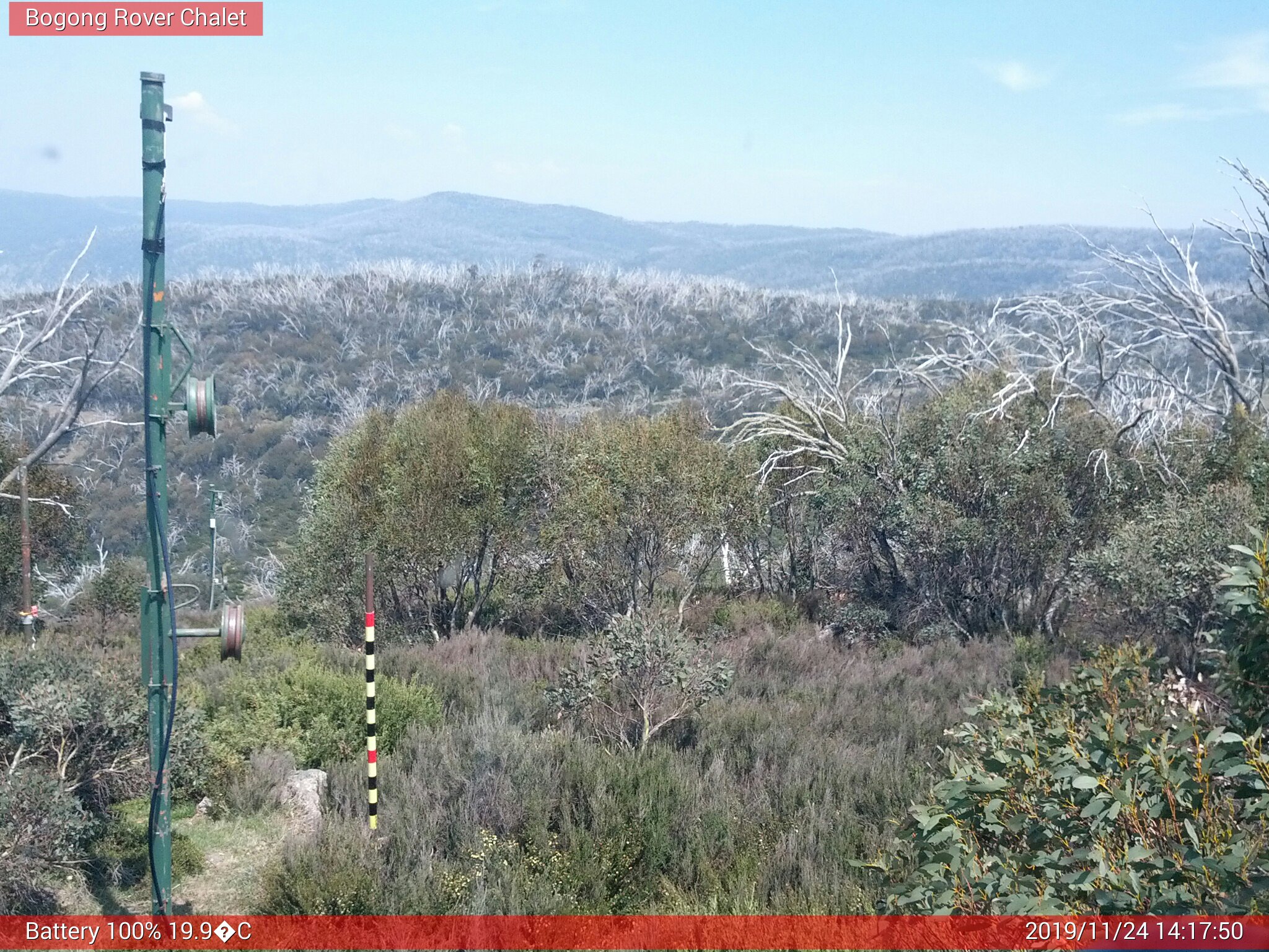 Bogong Web Cam 2:17pm Sunday 24th of November 2019