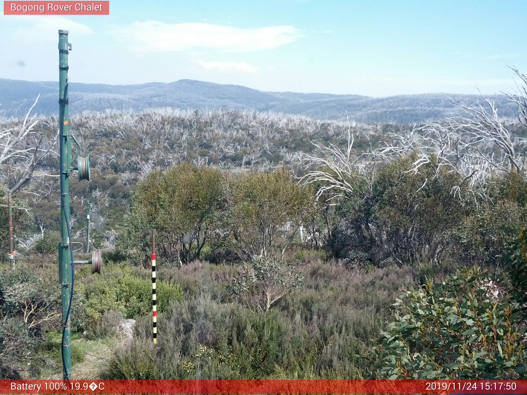 Bogong Web Cam 3:17pm Sunday 24th of November 2019