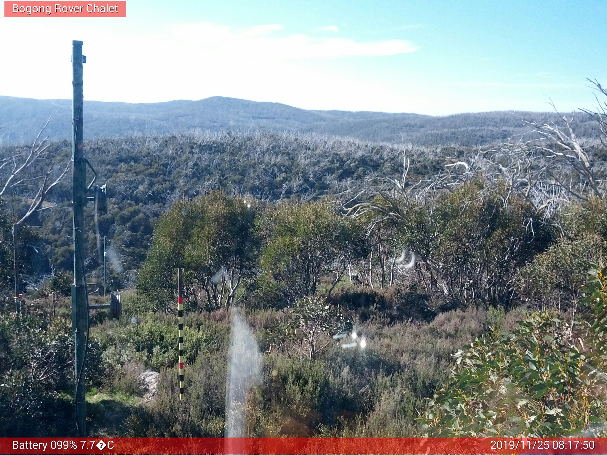 Bogong Web Cam 8:17am Monday 25th of November 2019