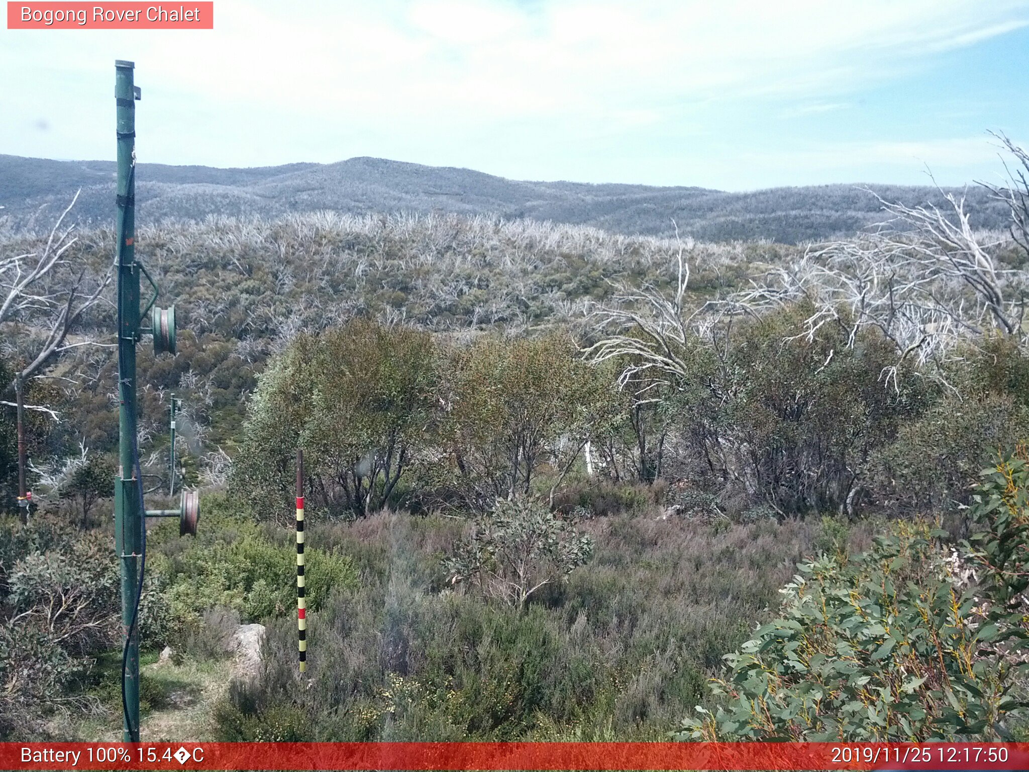 Bogong Web Cam 12:17pm Monday 25th of November 2019