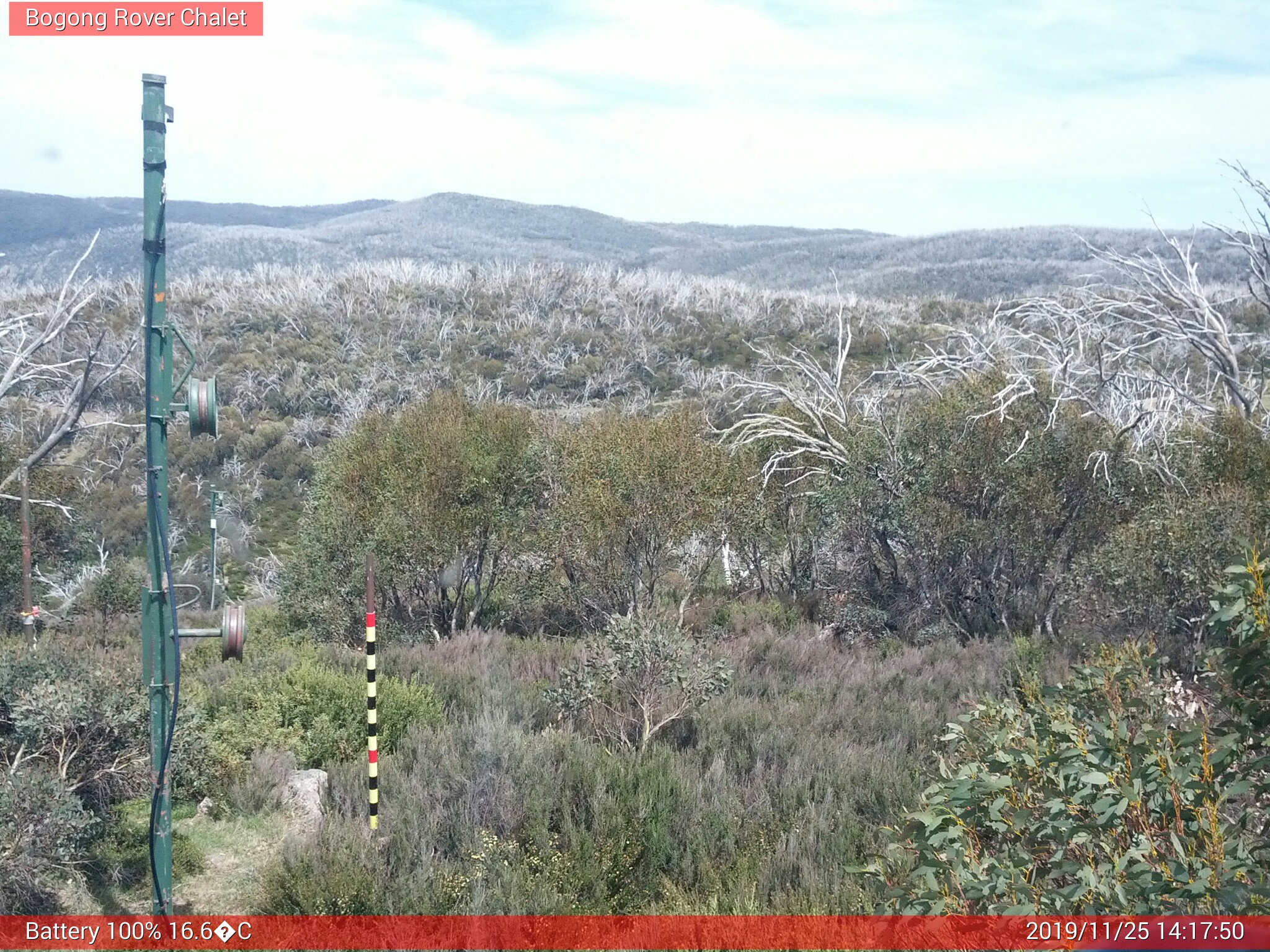 Bogong Web Cam 2:17pm Monday 25th of November 2019