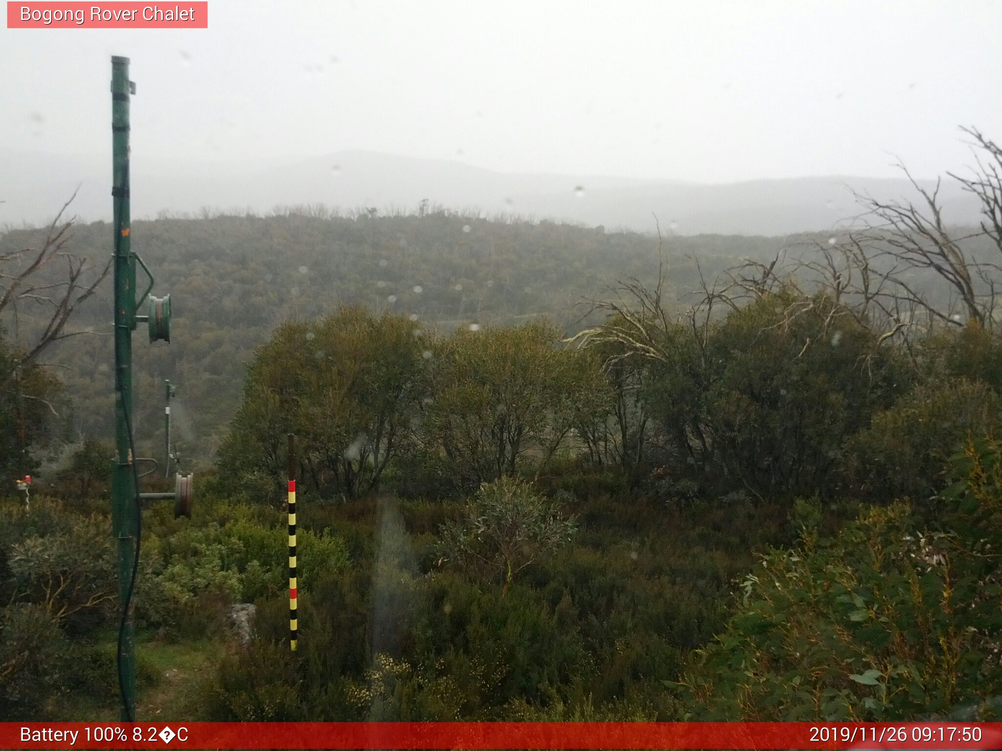 Bogong Web Cam 9:17am Tuesday 26th of November 2019