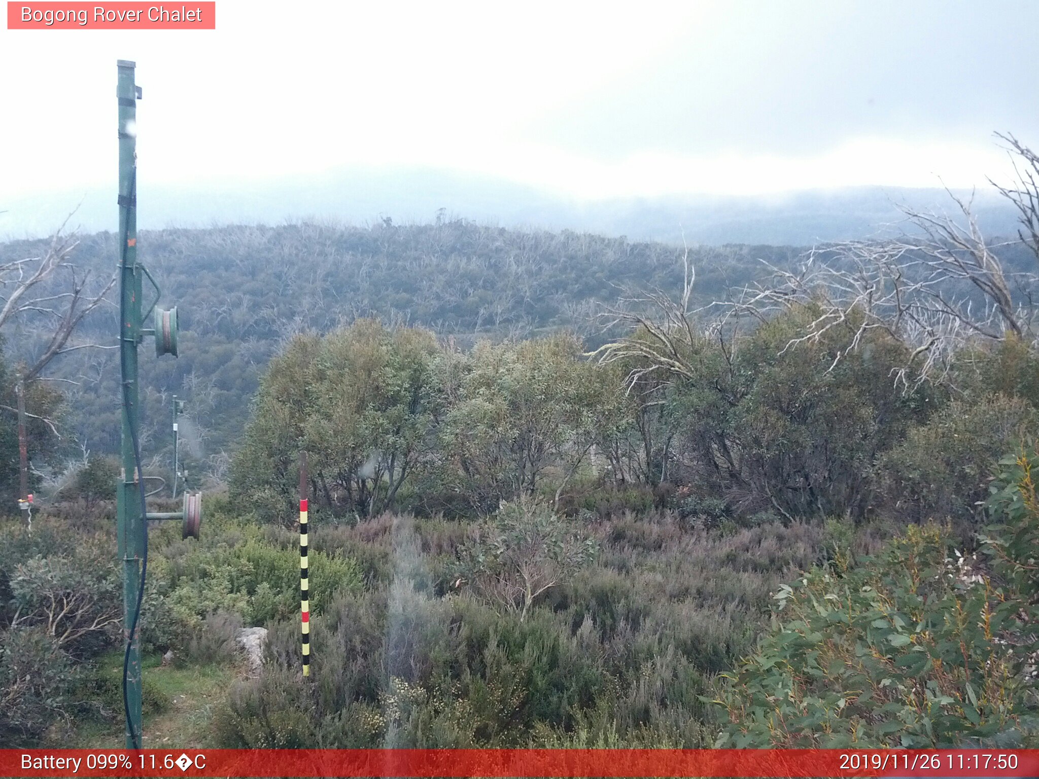 Bogong Web Cam 11:17am Tuesday 26th of November 2019