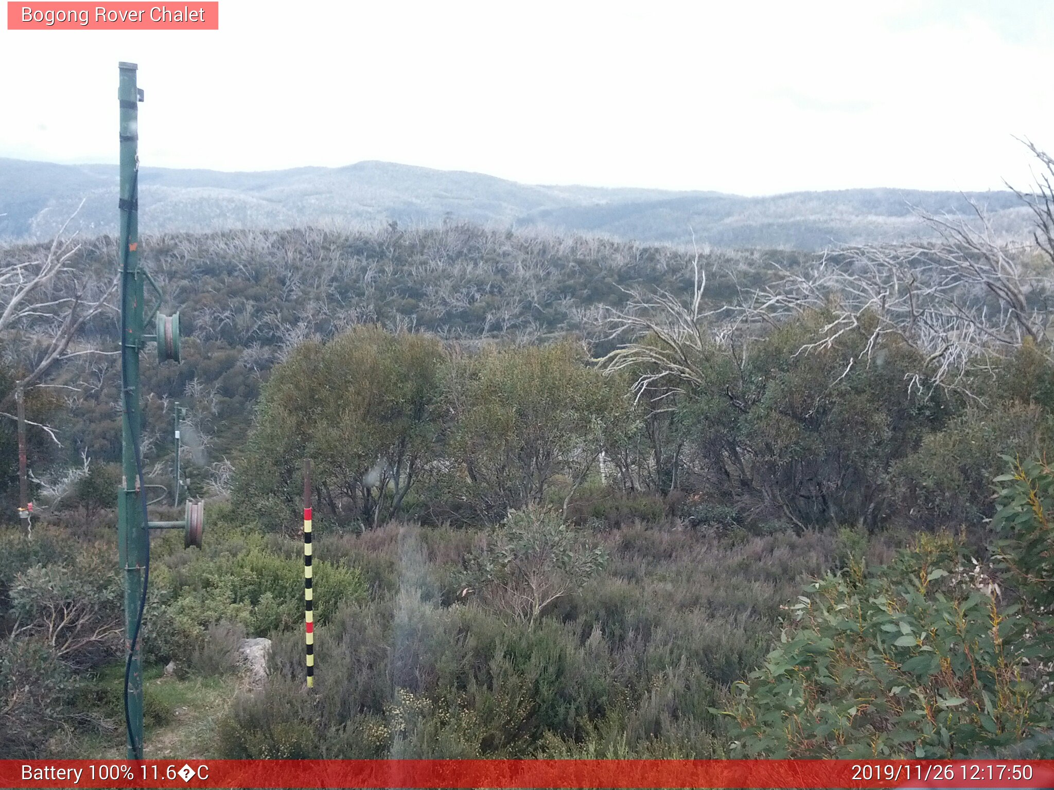 Bogong Web Cam 12:17pm Tuesday 26th of November 2019