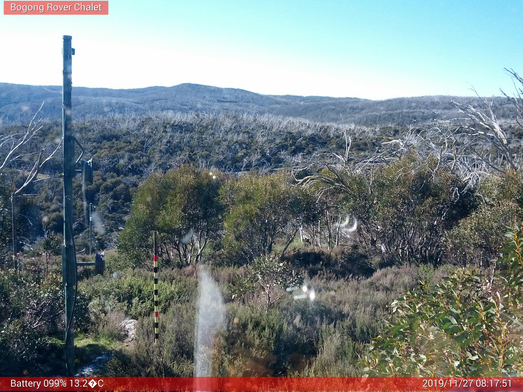 Bogong Web Cam 8:17am Wednesday 27th of November 2019