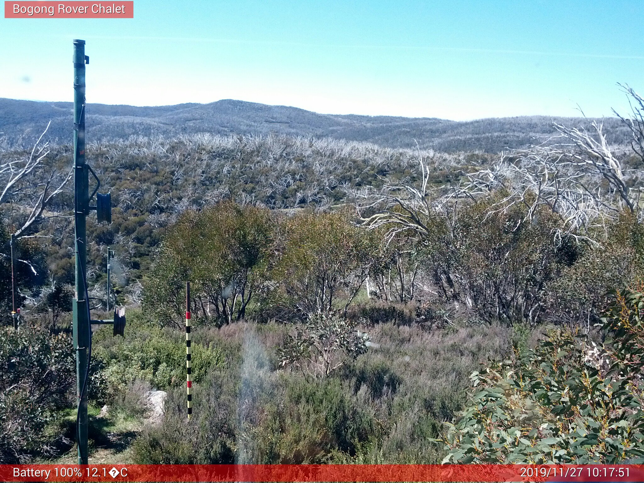 Bogong Web Cam 10:17am Wednesday 27th of November 2019