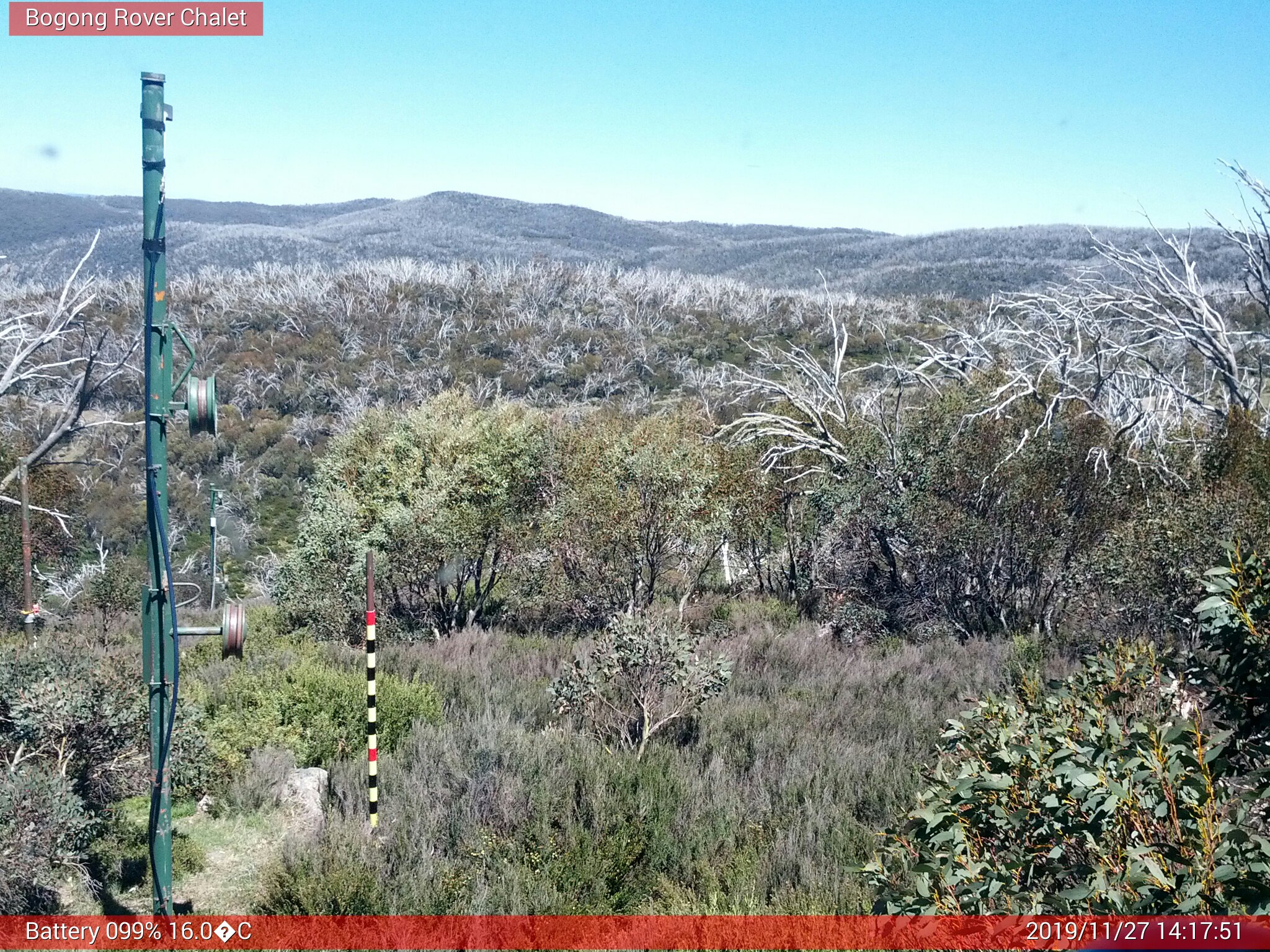 Bogong Web Cam 2:17pm Wednesday 27th of November 2019