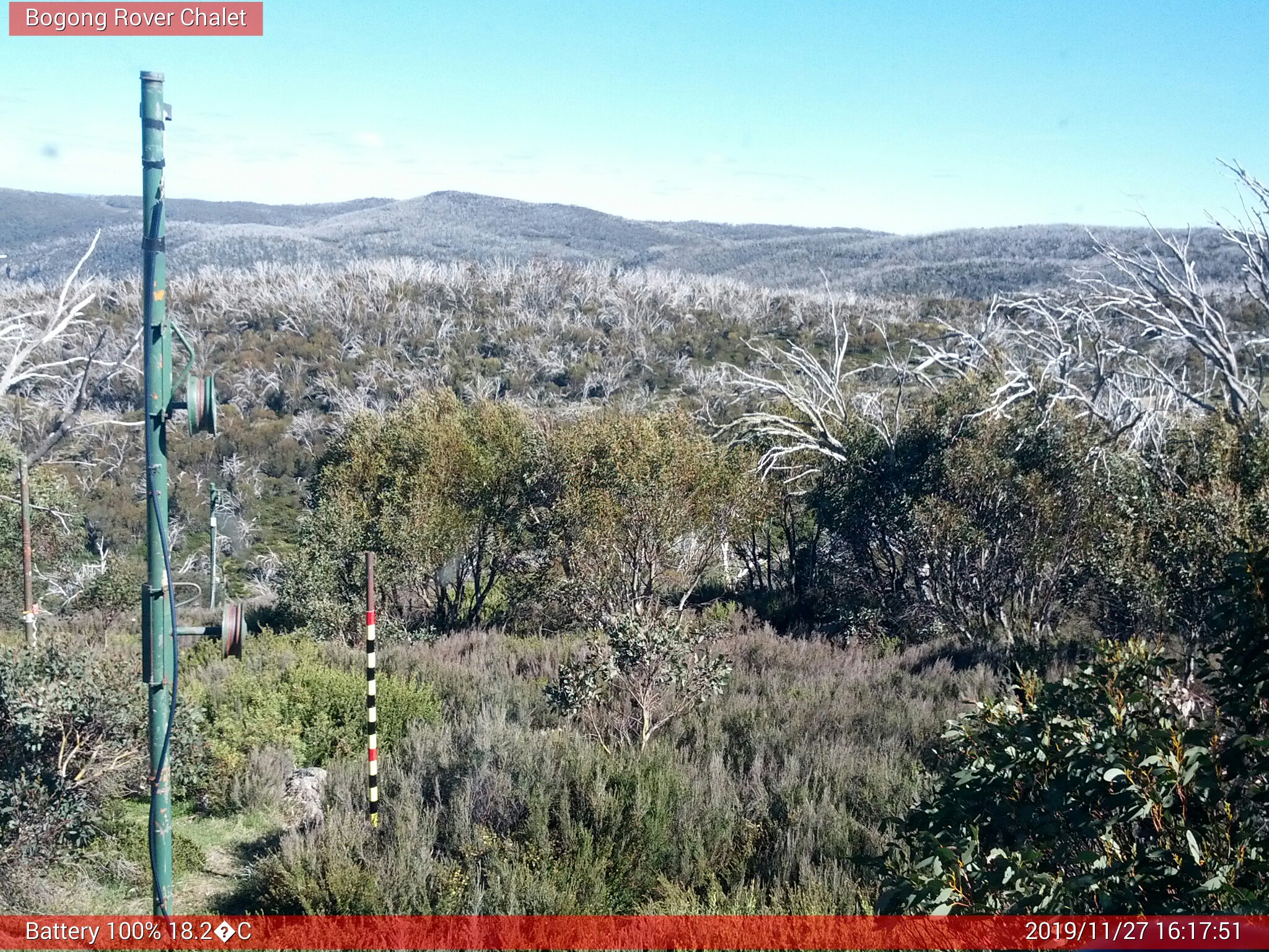 Bogong Web Cam 4:17pm Wednesday 27th of November 2019