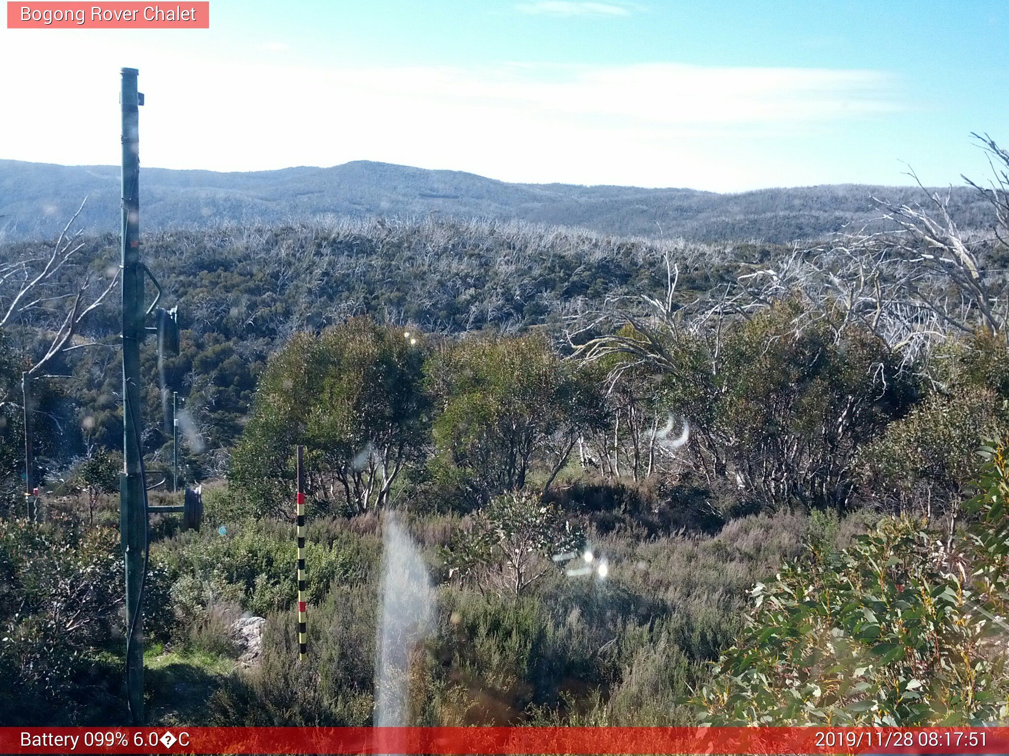 Bogong Web Cam 8:17am Thursday 28th of November 2019