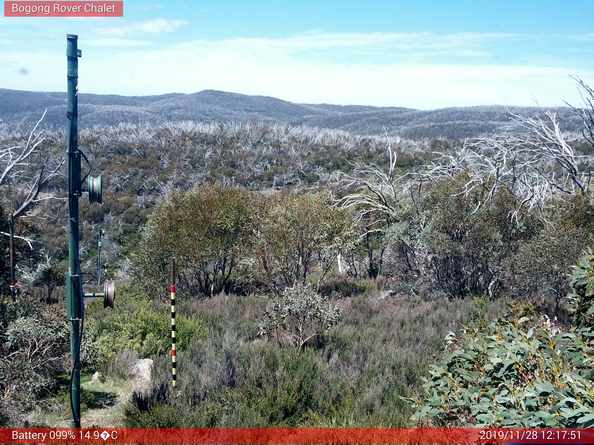 Bogong Web Cam 12:17pm Thursday 28th of November 2019