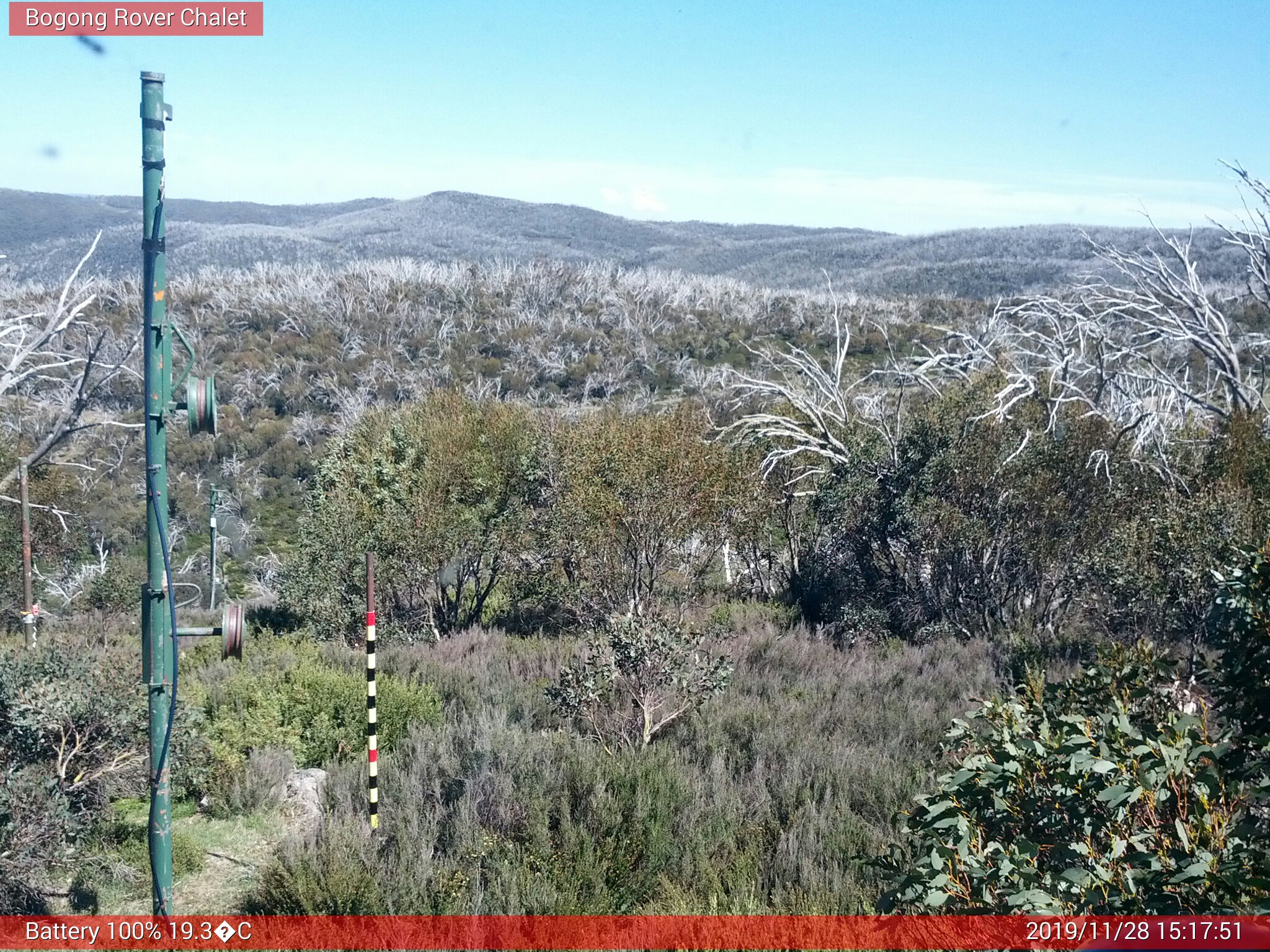 Bogong Web Cam 3:17pm Thursday 28th of November 2019